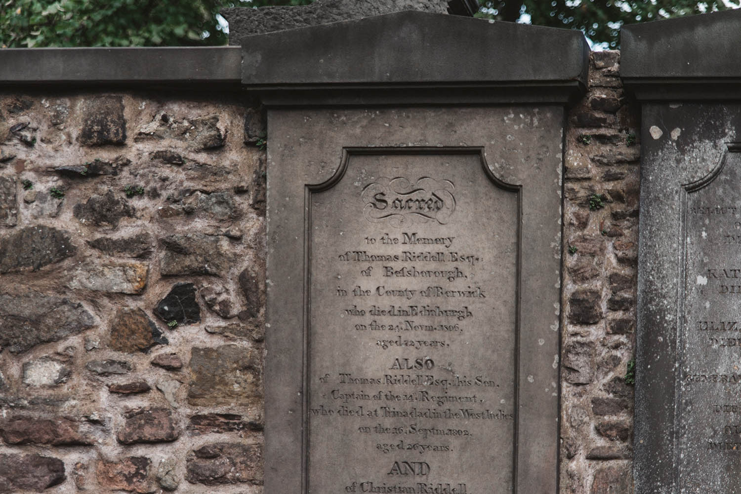 Riddell - Voldemort's Grave at Greyfriar's Kirkyard in Edinburgh