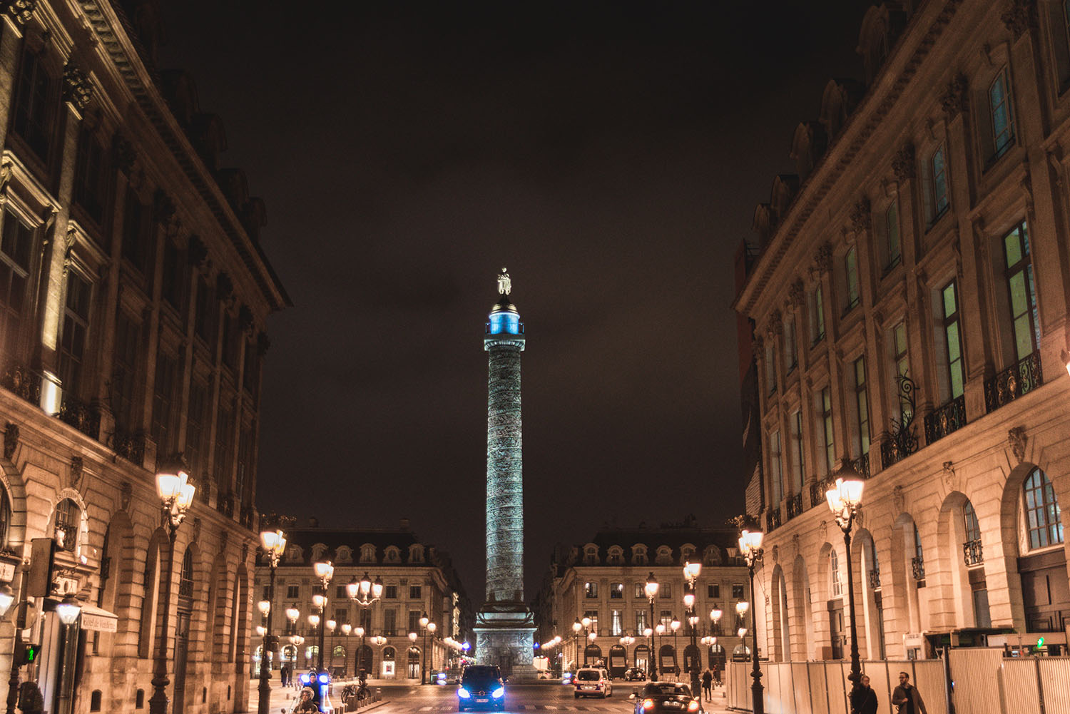 Beautiful Street in Paris by Night