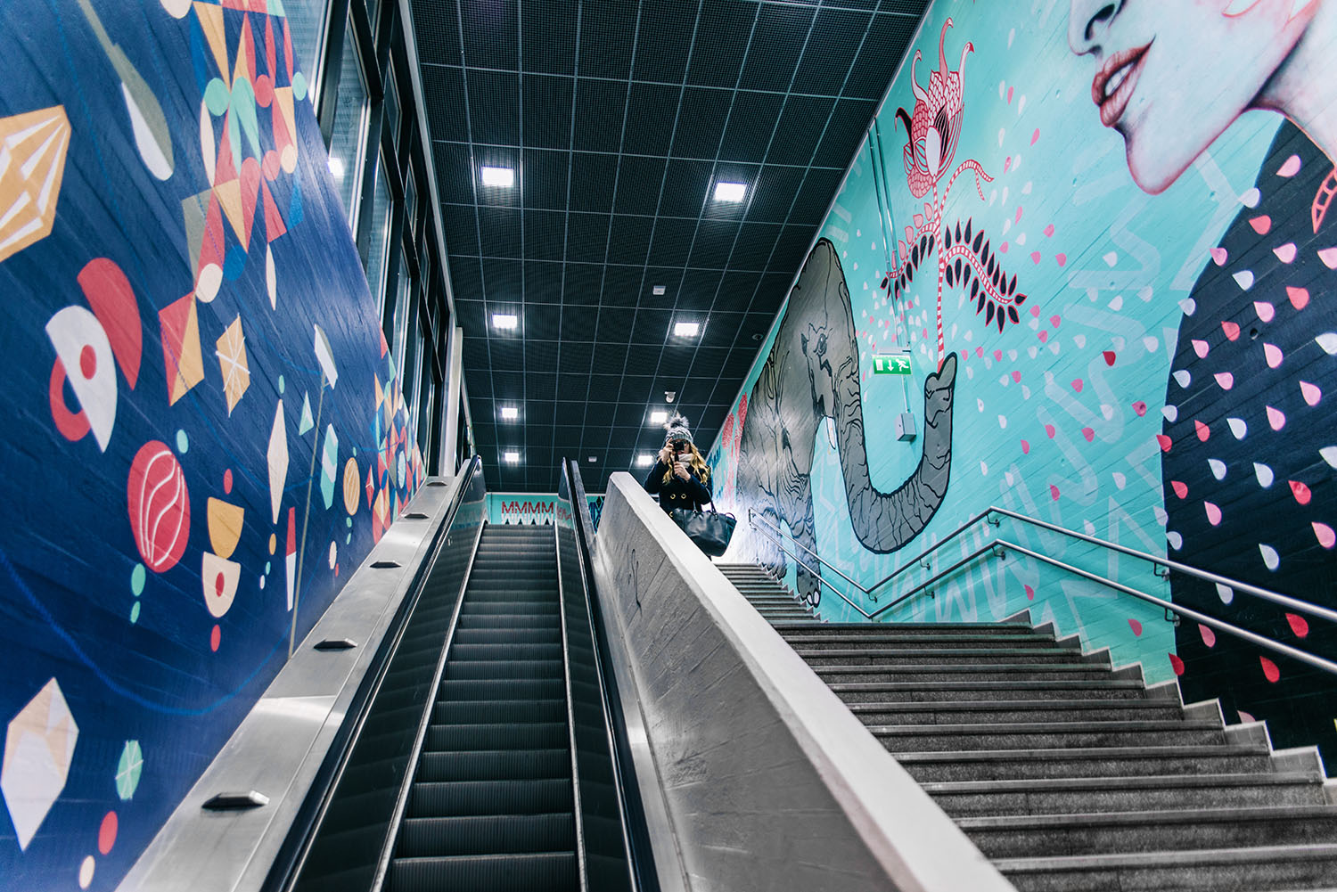 Colorful street art at Myyrmäki railway station