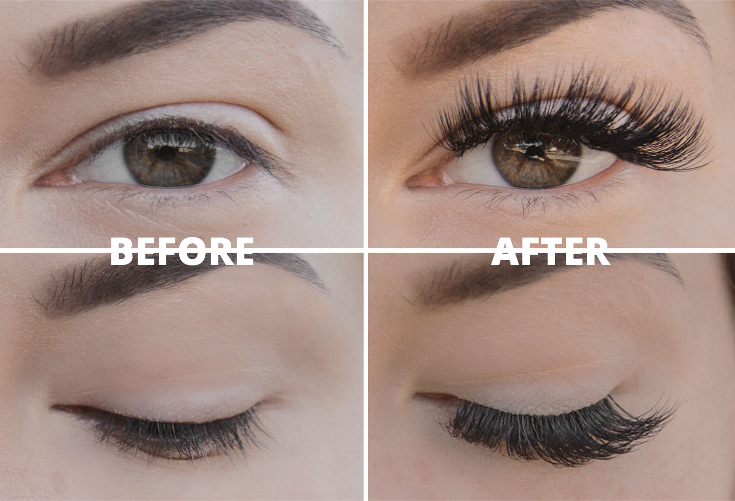 Before & After Eyelash Extensions - Före & Efter Ögonfransförlängning