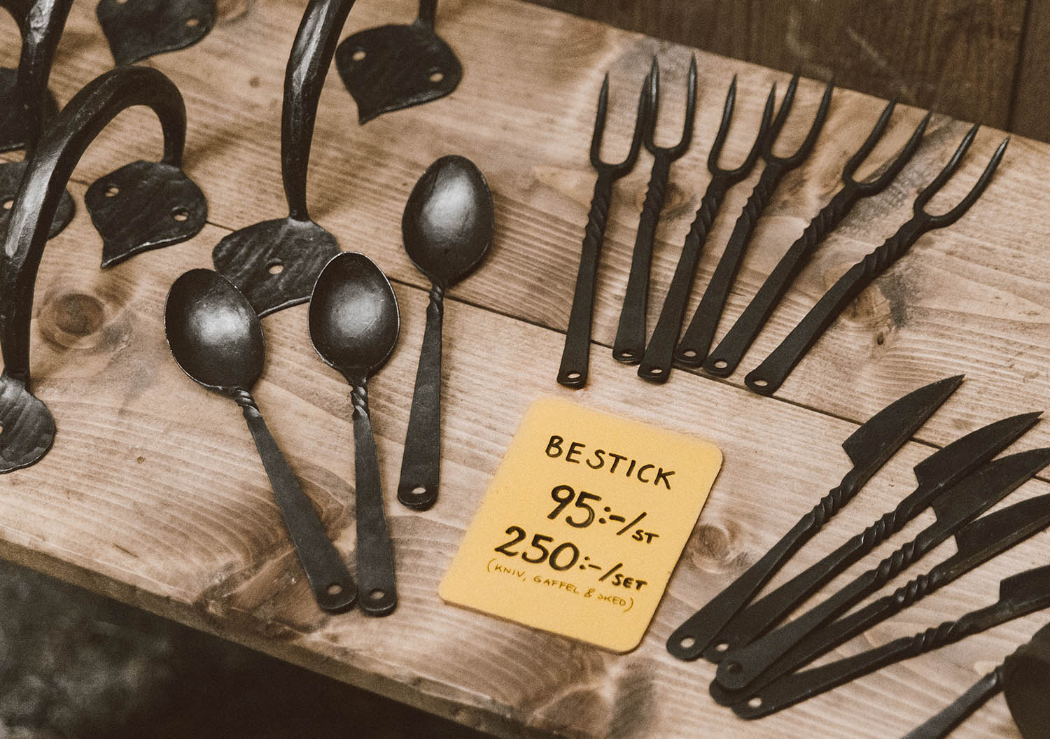 Medieval cutlery at Christmas Market