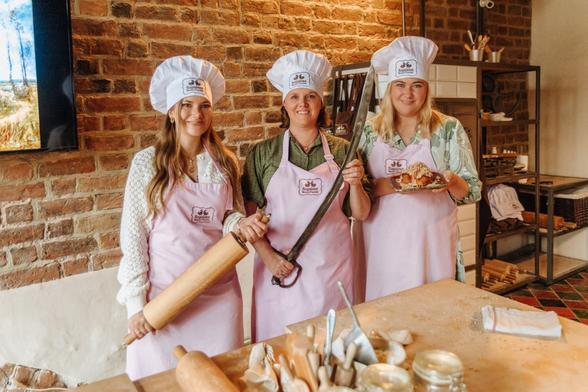 Ida, Janicke and Cammi visiting the Croissant Museum in Poznań, Poland.