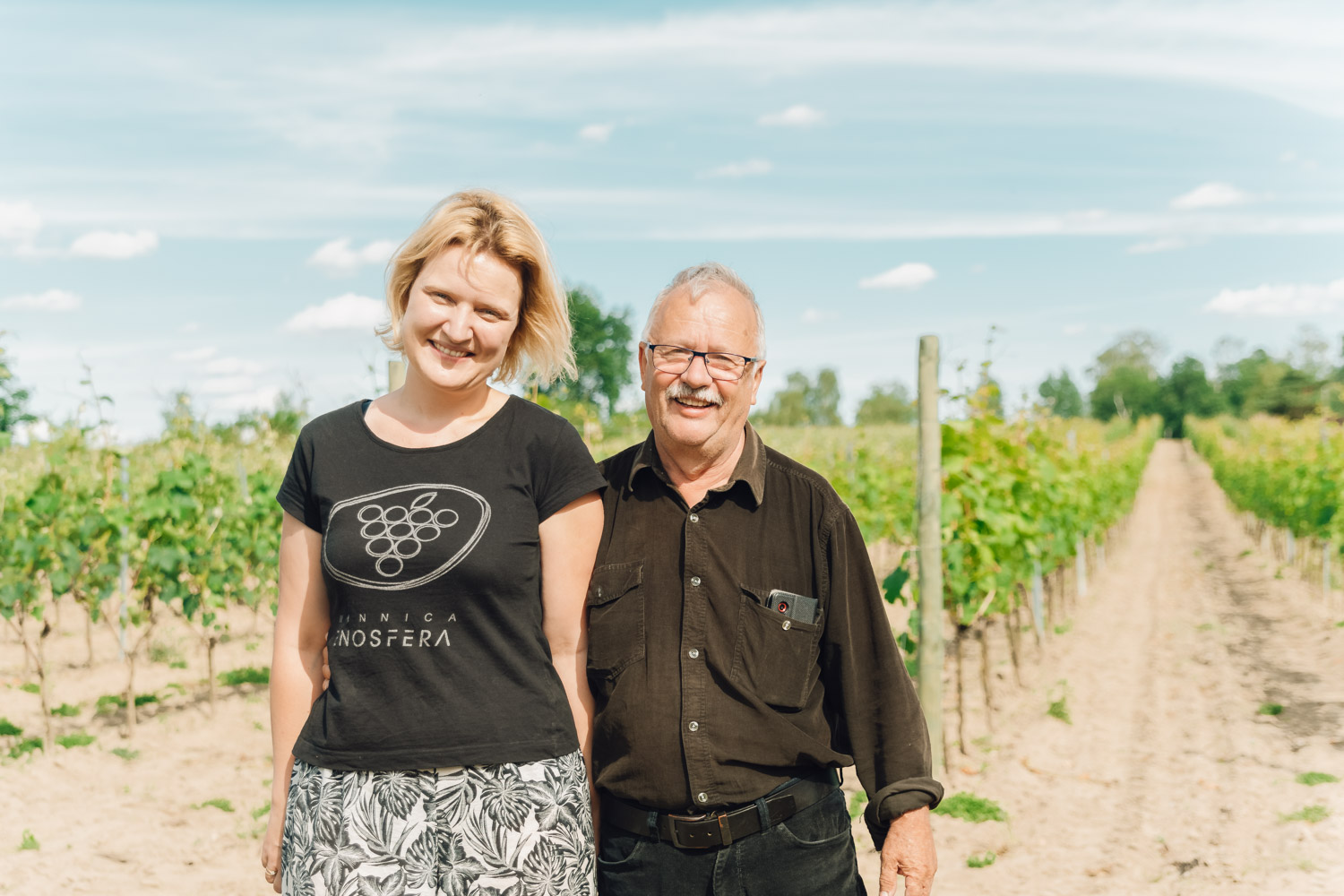 Jagoda and Czeslaw at the Winneca Enosfera winery.
