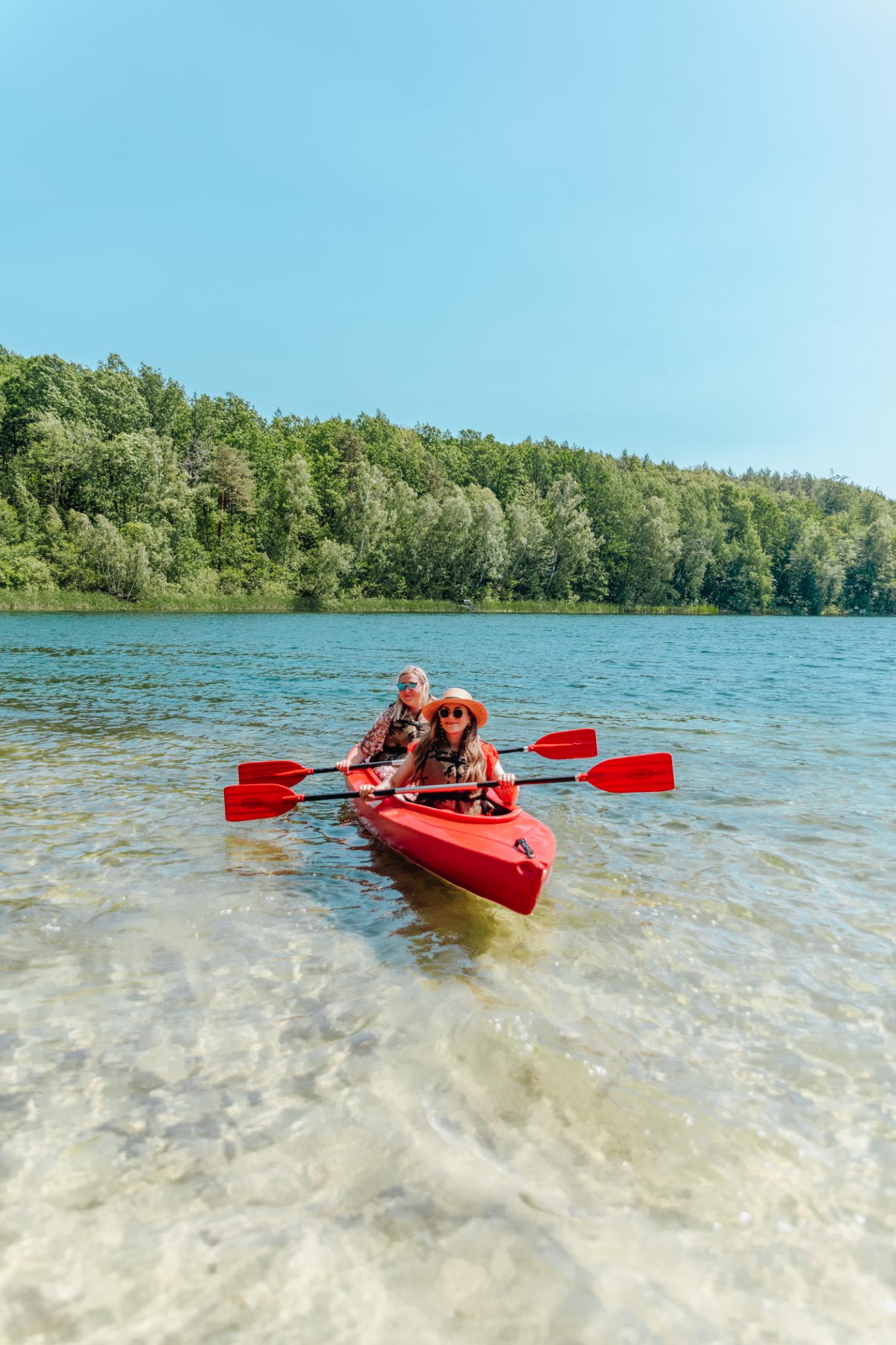 Canoe on a lake in scenic Wielkopolska in Poland.