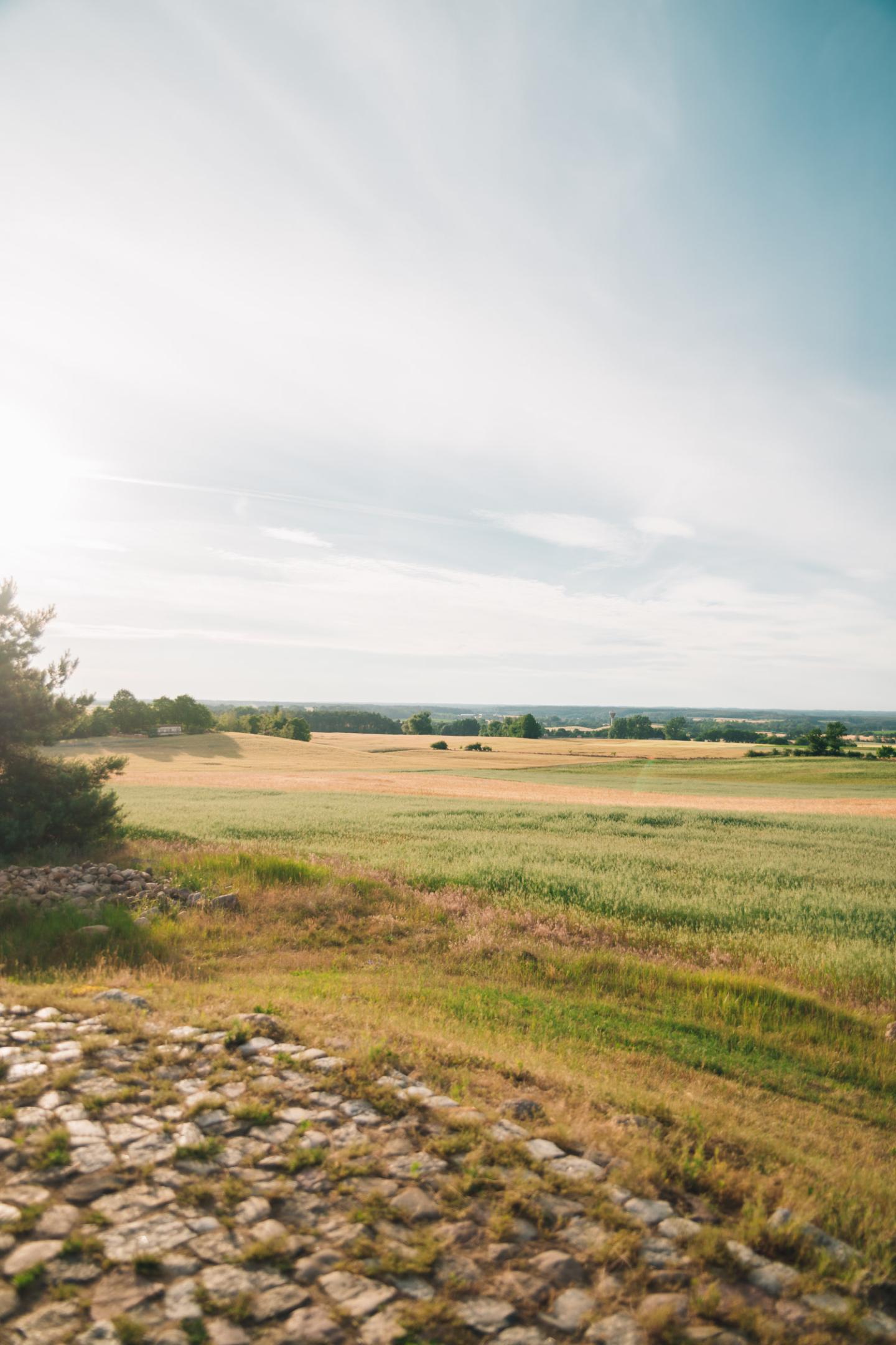 Beautiful countryside at sunset in Poland.