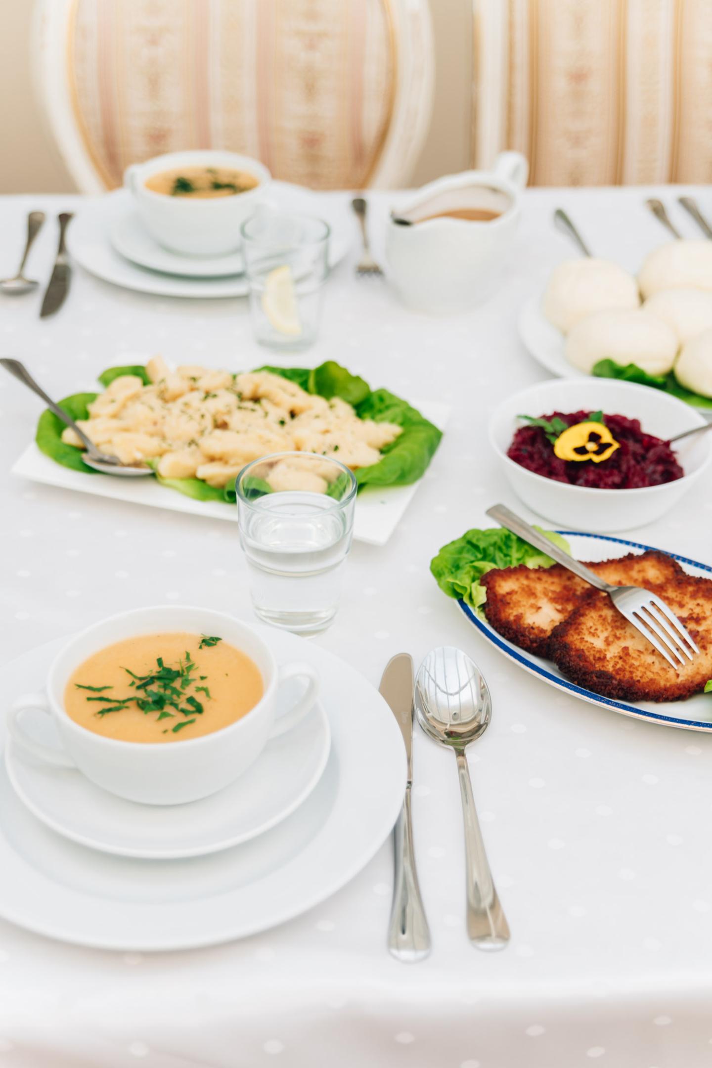 Local Polish dishes at Dwór Dębogóra.