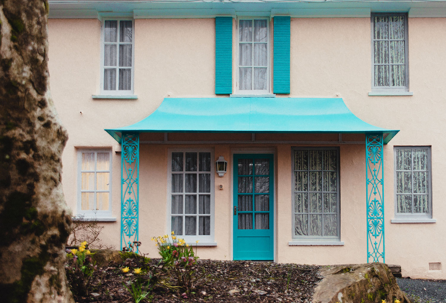 The Cliff House with Trompe-l'œil windows in Portmeirion, North Wales