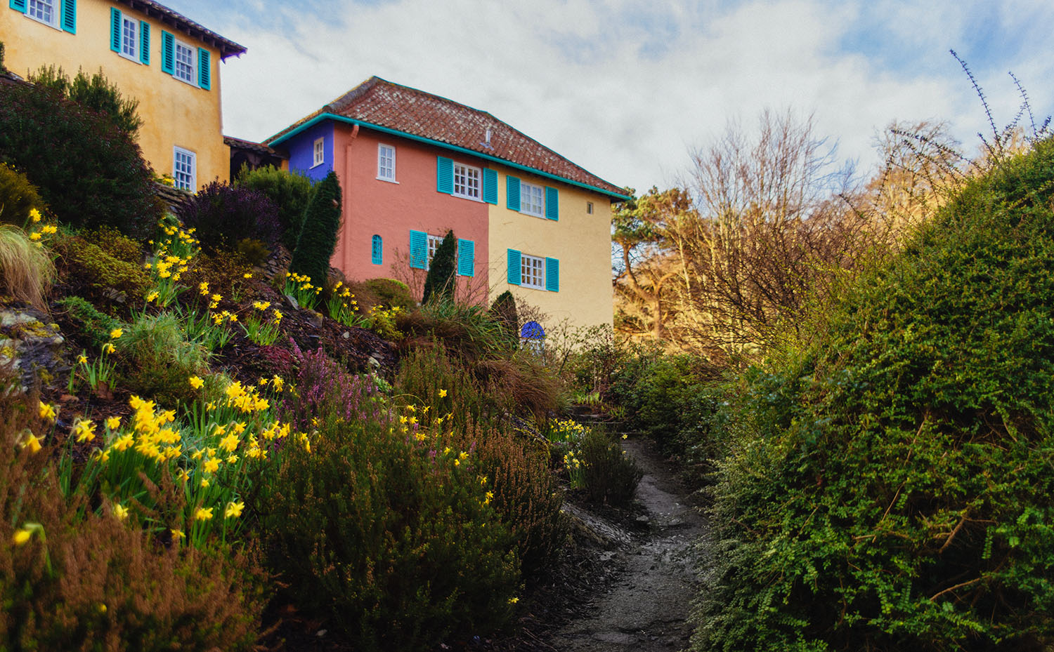 Colorful buildings in Portmeirion, Wales