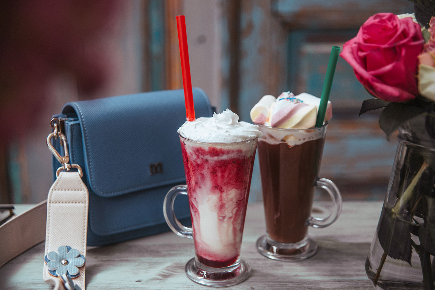 Hot White Chocolate with Berries at Acuarela Bistro in Bucharest