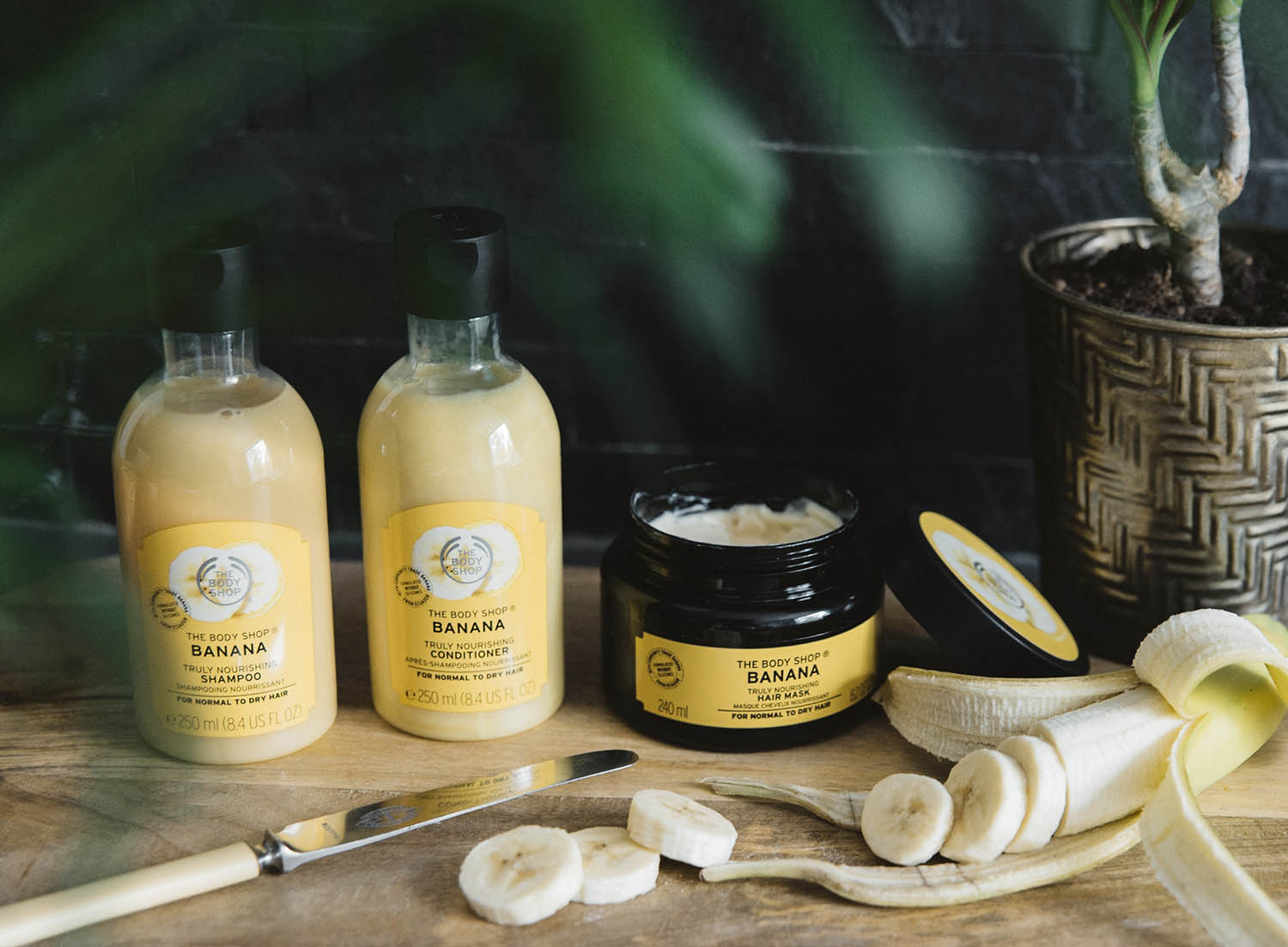 The Body Shop Banana Truly Nourishing Shampoo, Conditioner & Hair Mask