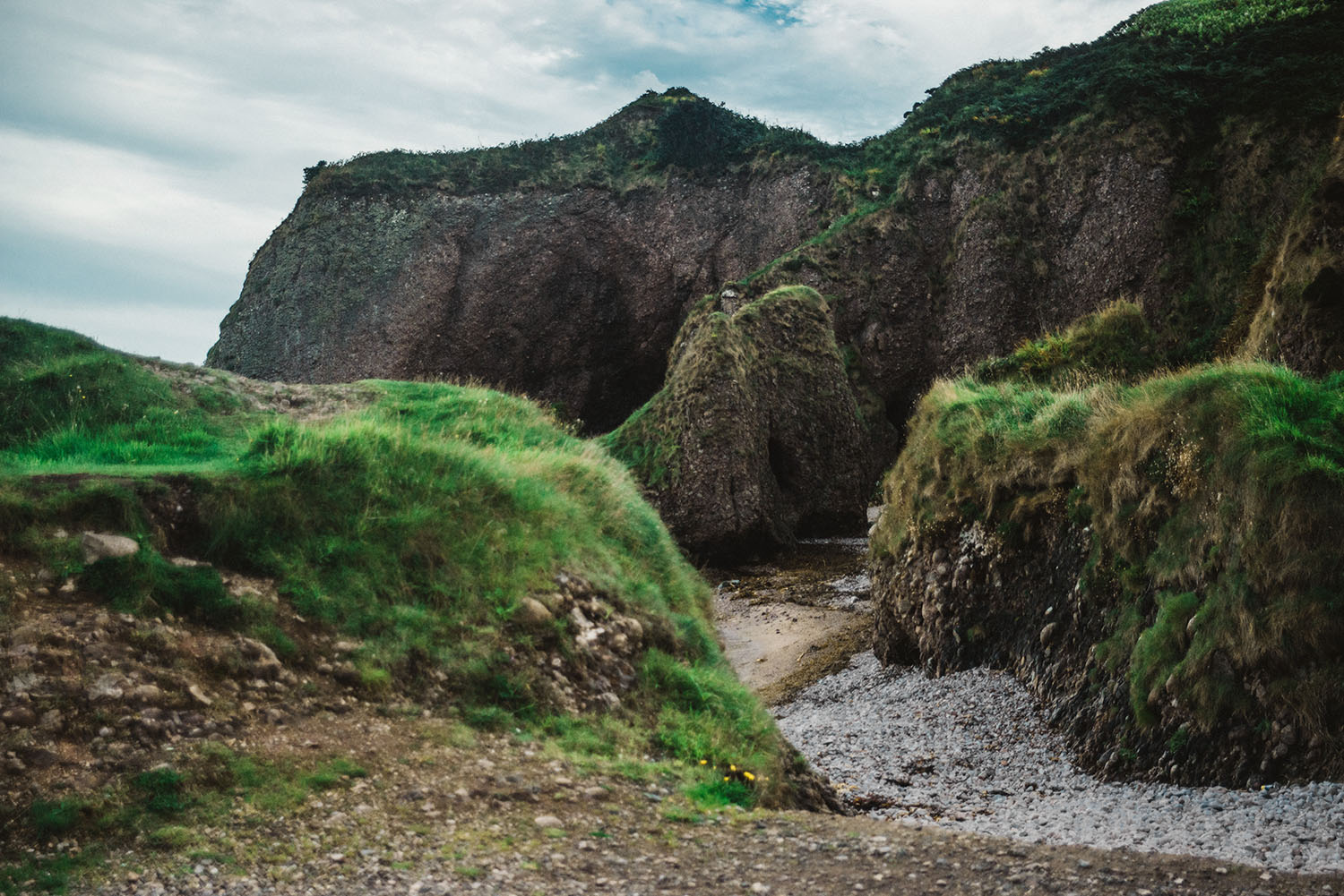 The beautiful Cushendun Caves in Northern Ireland