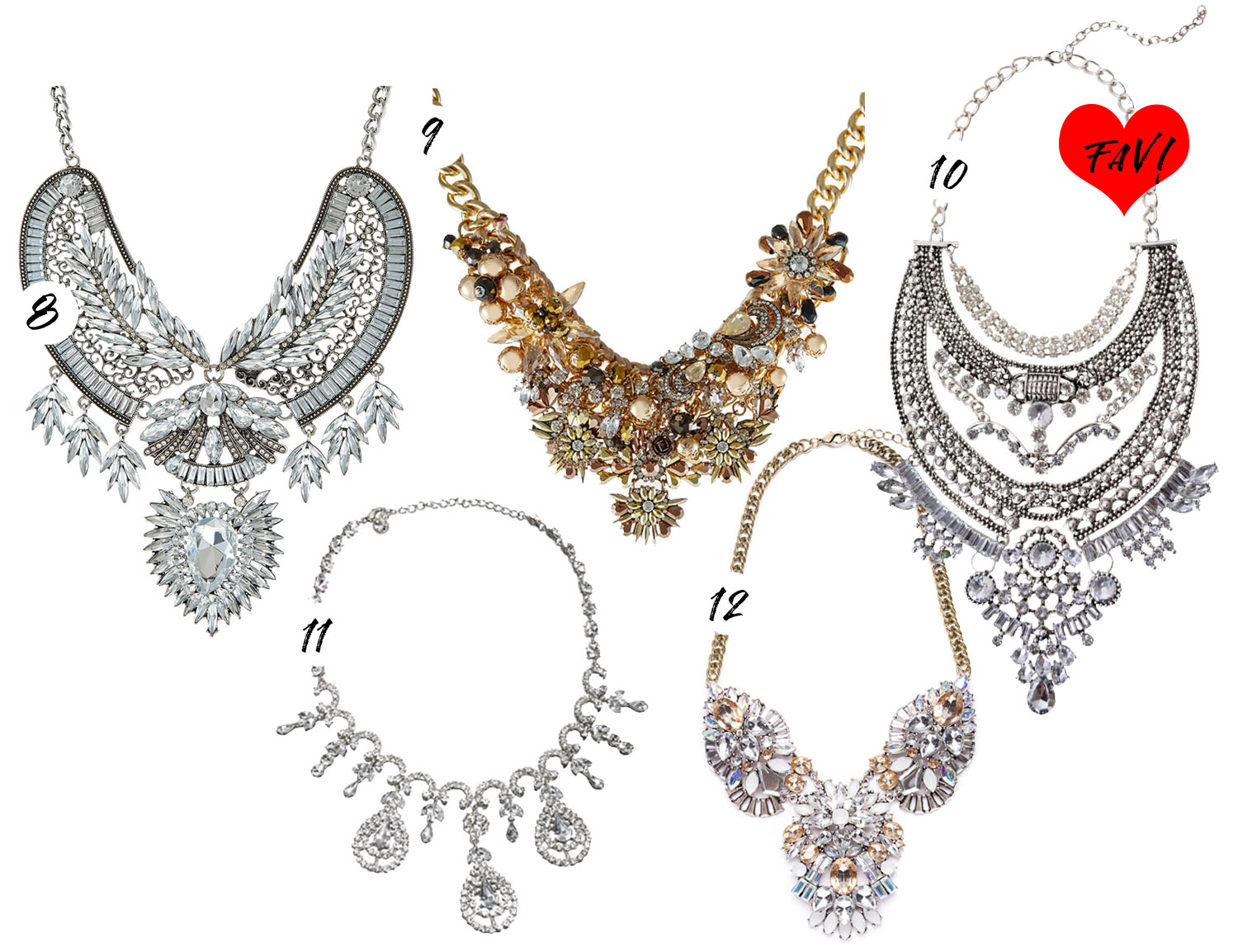 Over the top & glamorous statement necklaces / Statement-halsband