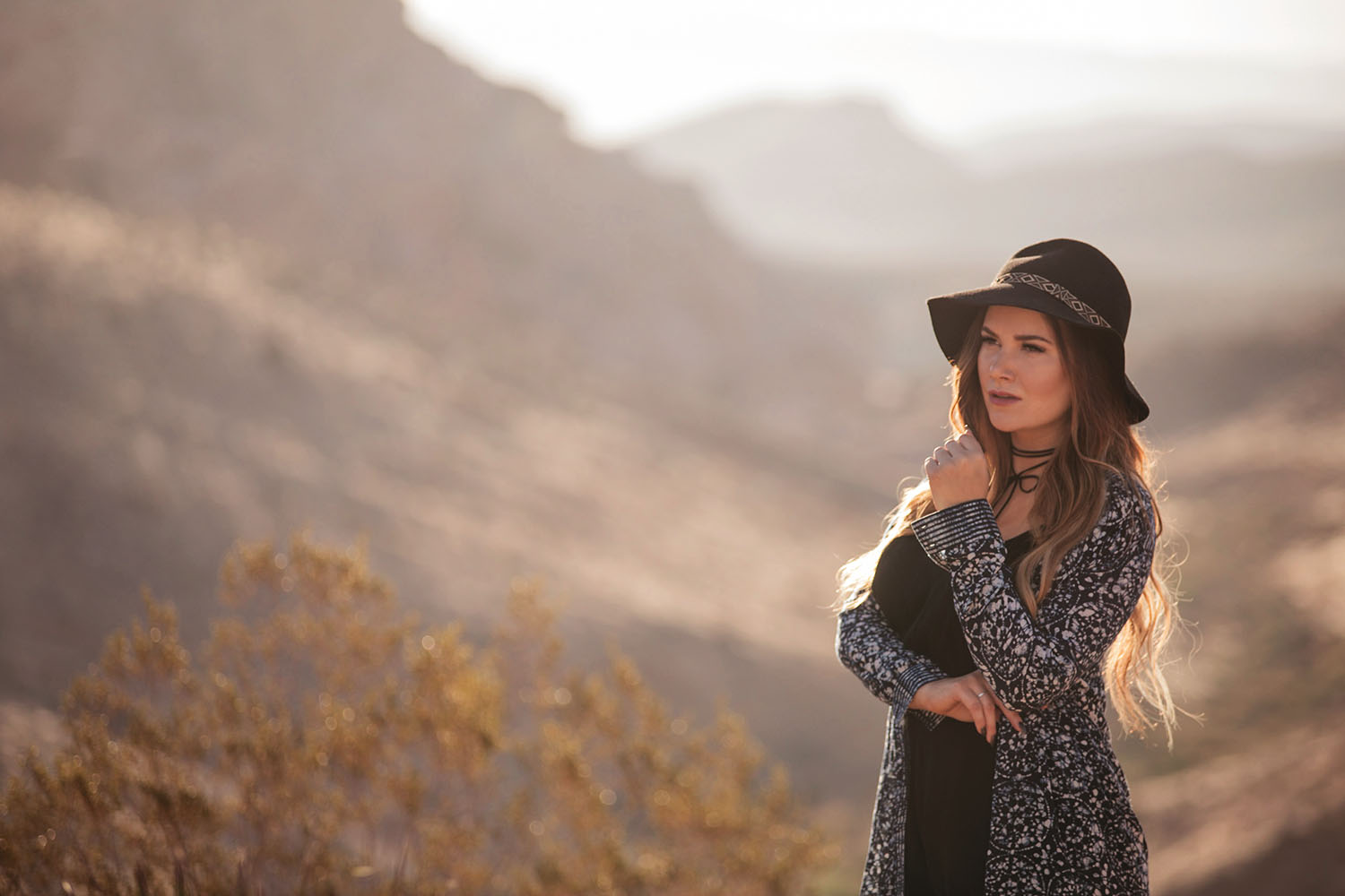 Boho Outfit in Red Rock Canyon Sunrise