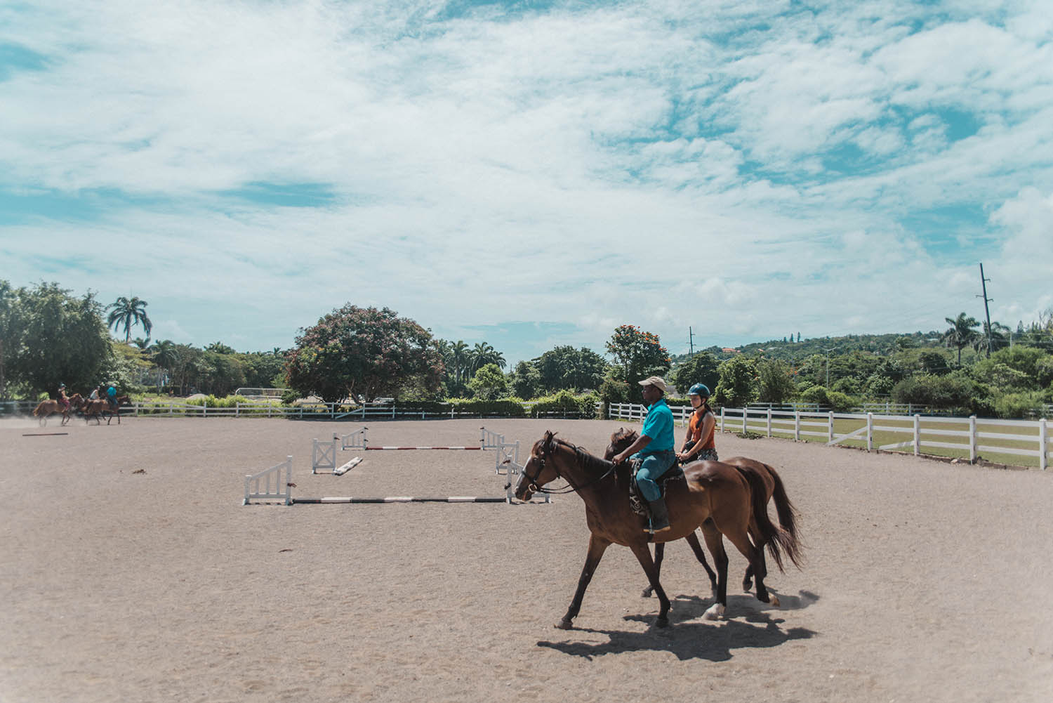 Horse-back riding on Half Moon Equestrian arena