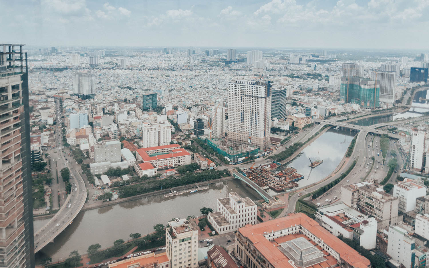 View over Ho Chi Minh City from Eon51 Fine Dining Restaurant