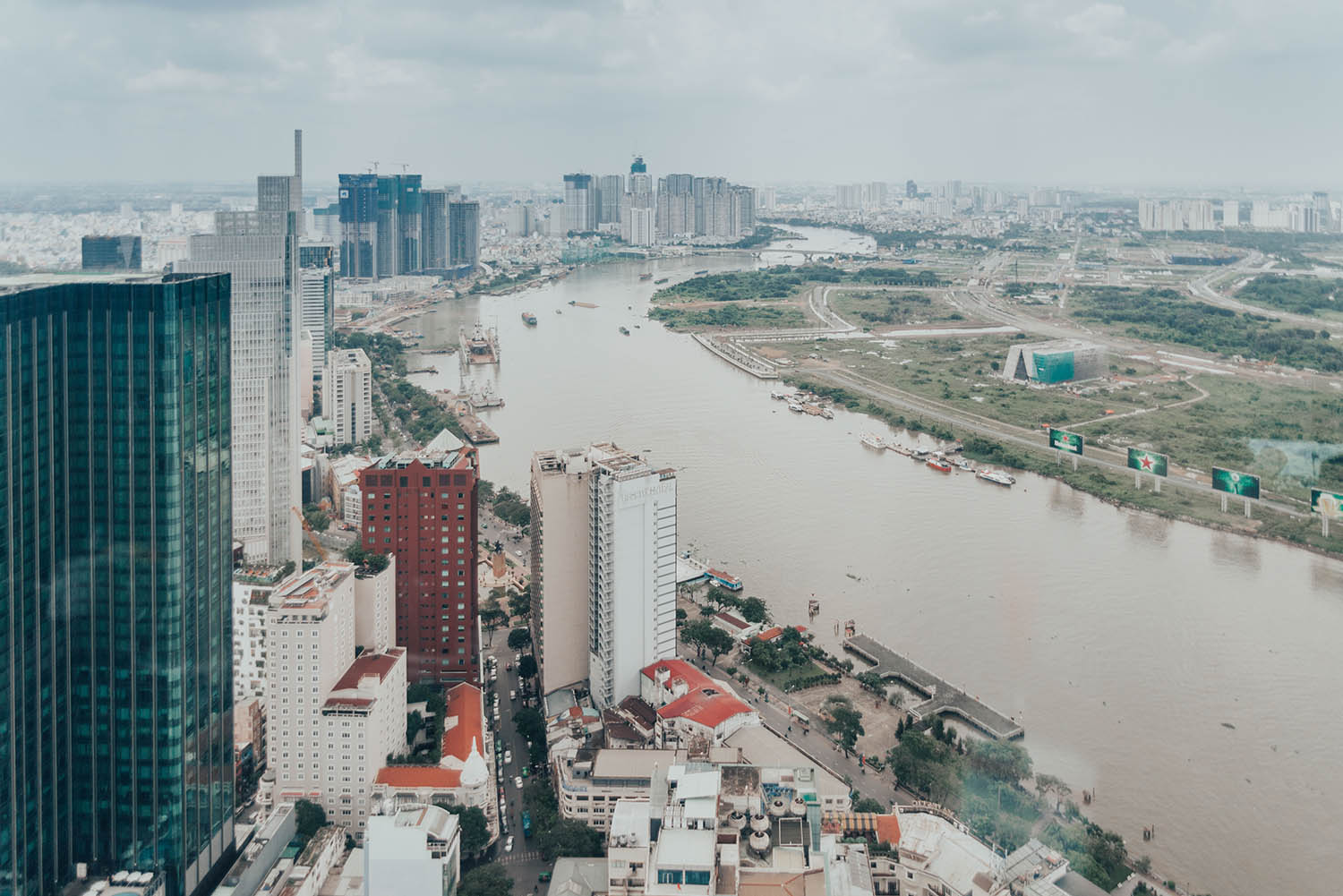 View over Ho Chi Minh City from Eon51 Fine Dining Restaurant