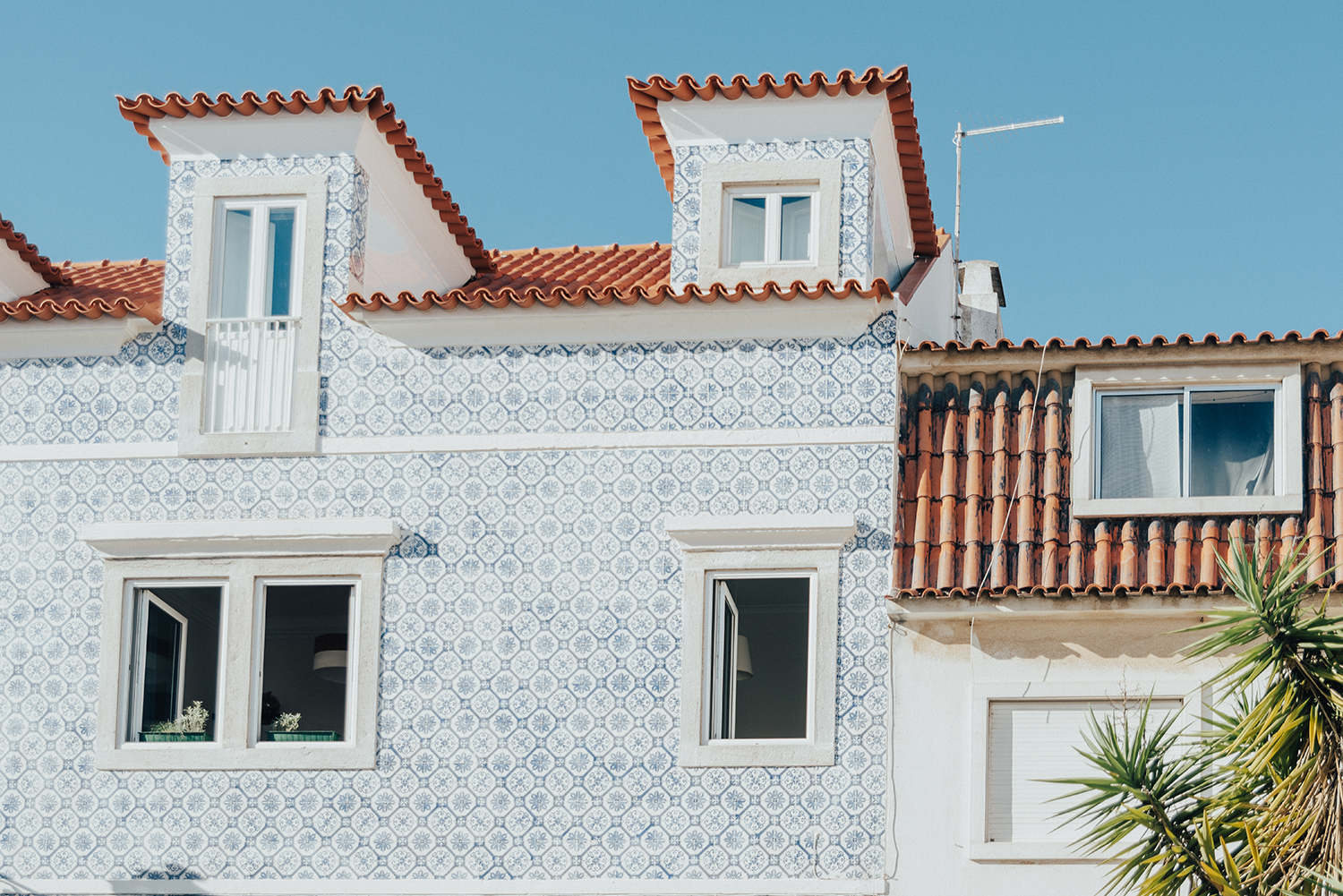 Blue Mosaic Facade in Cascais, Portugal