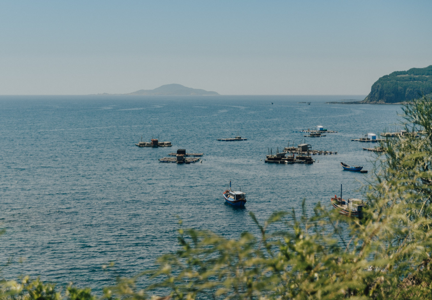 Vietnamese Boats seen from Ganh Da Dia Reef in Phu Yen