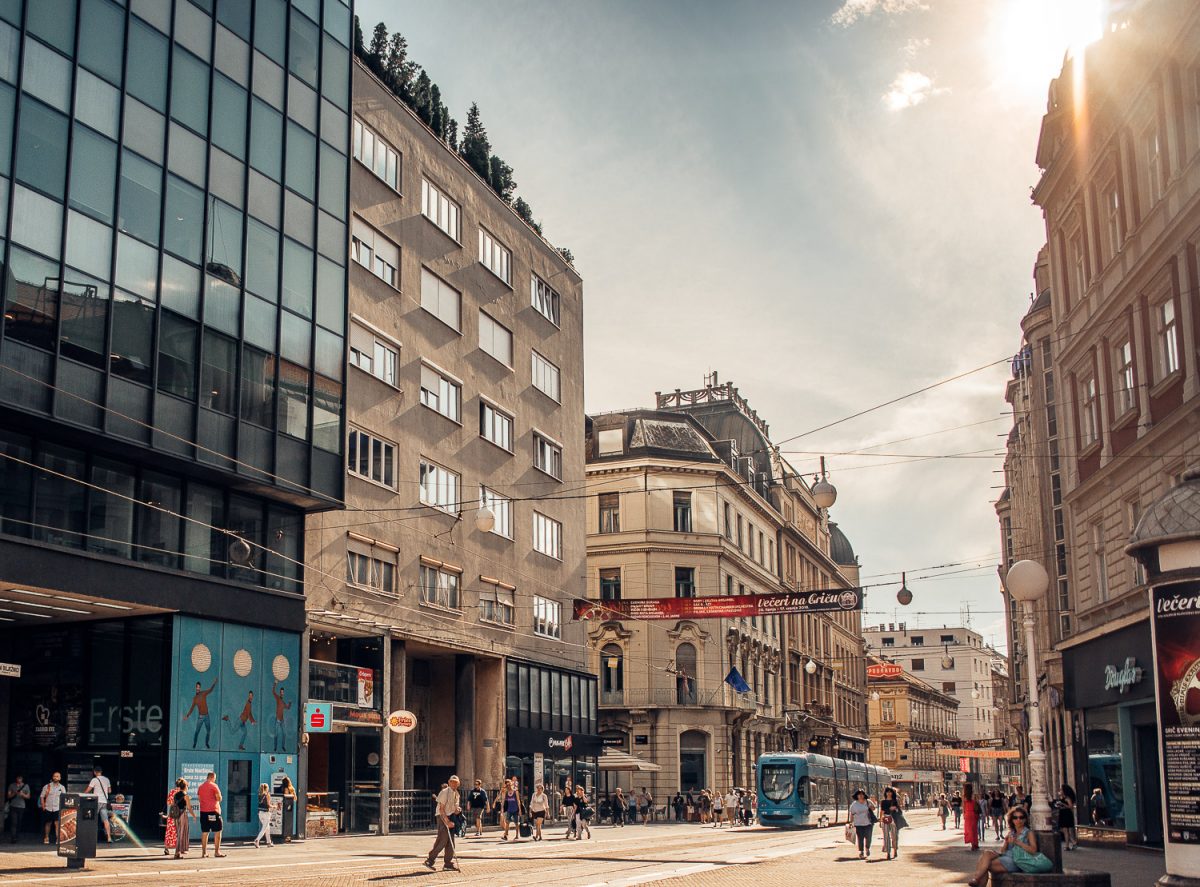 Shopping Street in Zagreb, Croatia