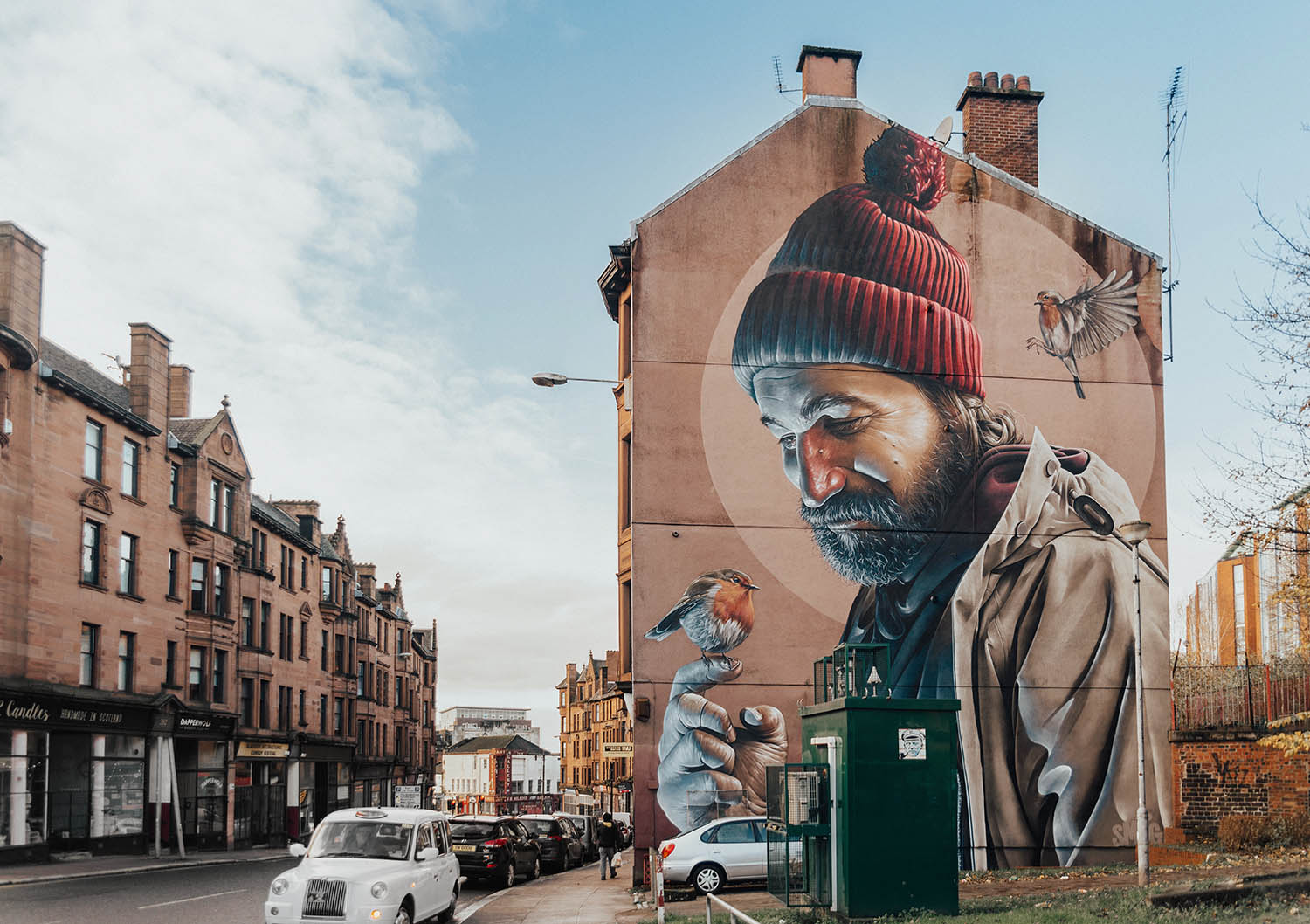 Beautiful Street Art by Sam Bates in Glasgow, Scotland