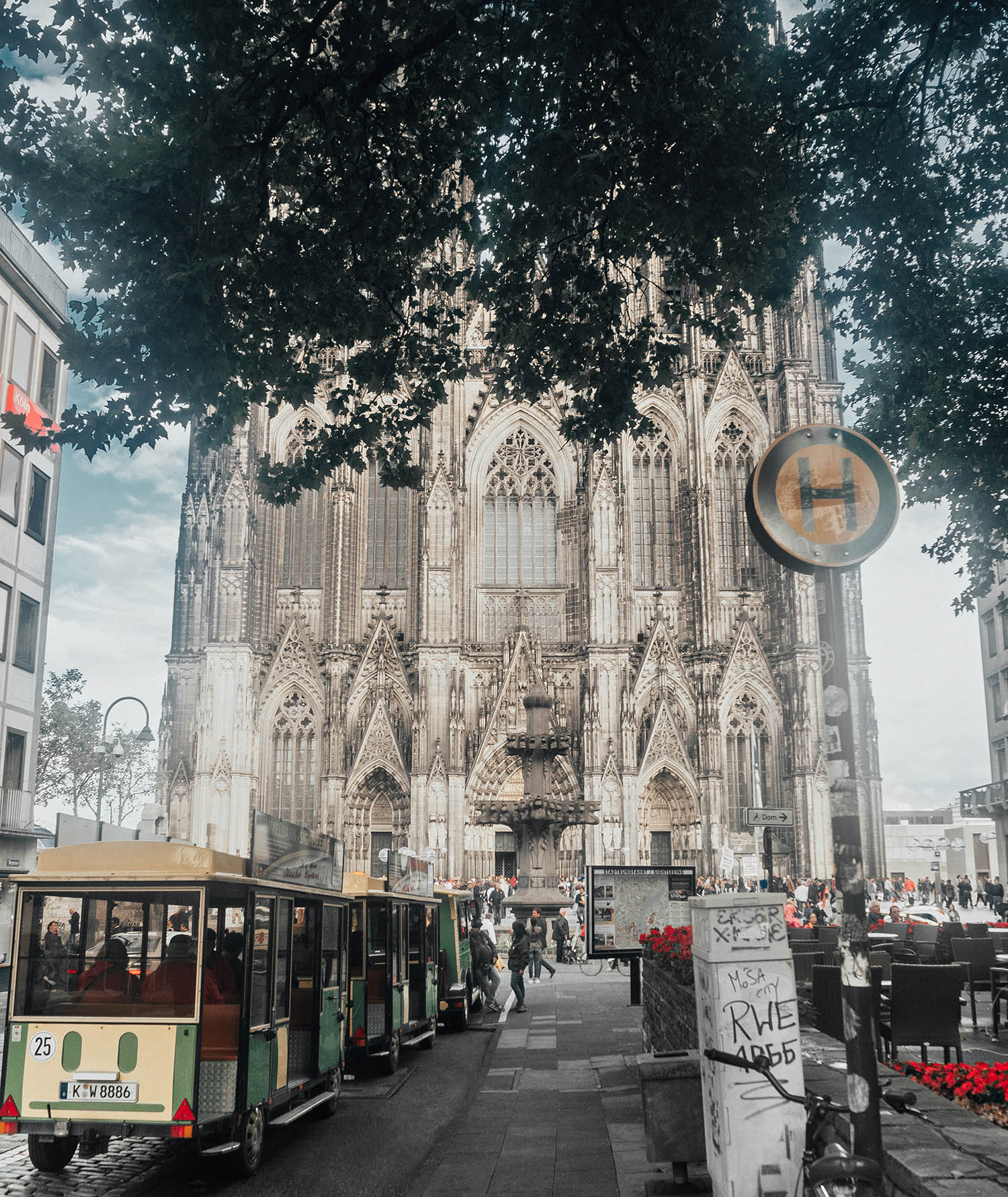 Street in front of Cologne Cathedral in Germany