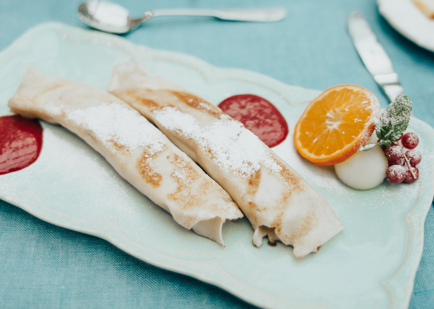 Banana pancakes - Breakfast at Hotel Le Chevalier Relais, Riga