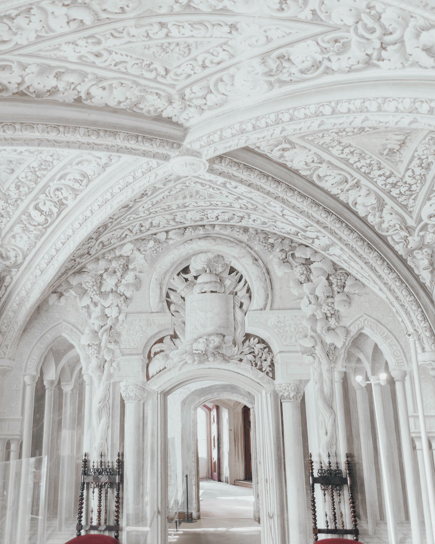 Beautifully decorated room inside Pena Palace, Sintra, Portugal