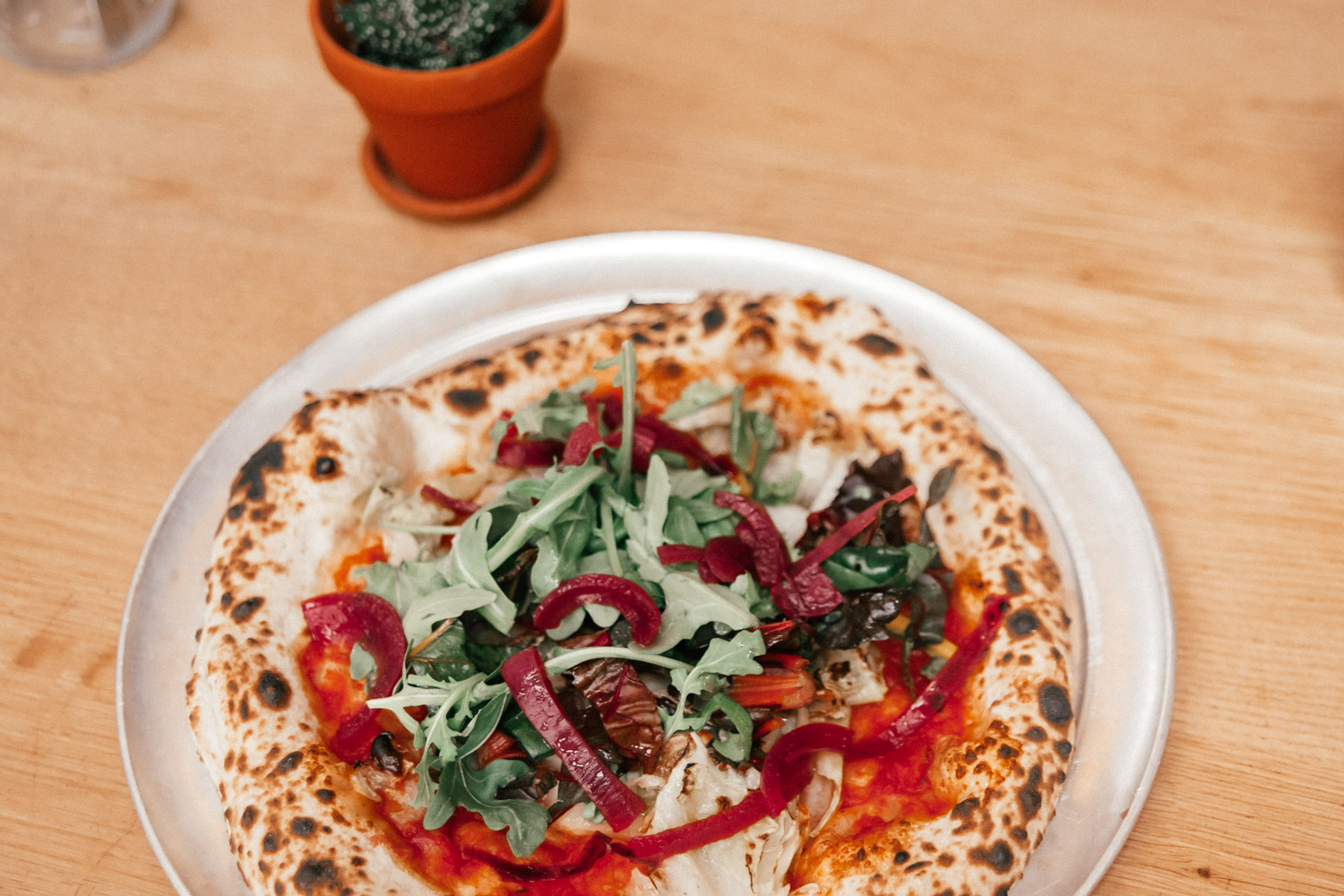 Vegan sourdough pizza at Standard PAKT, Antwerp