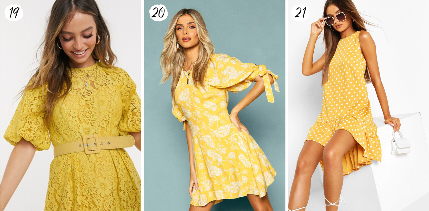 Yellow mini dresses fro 2020