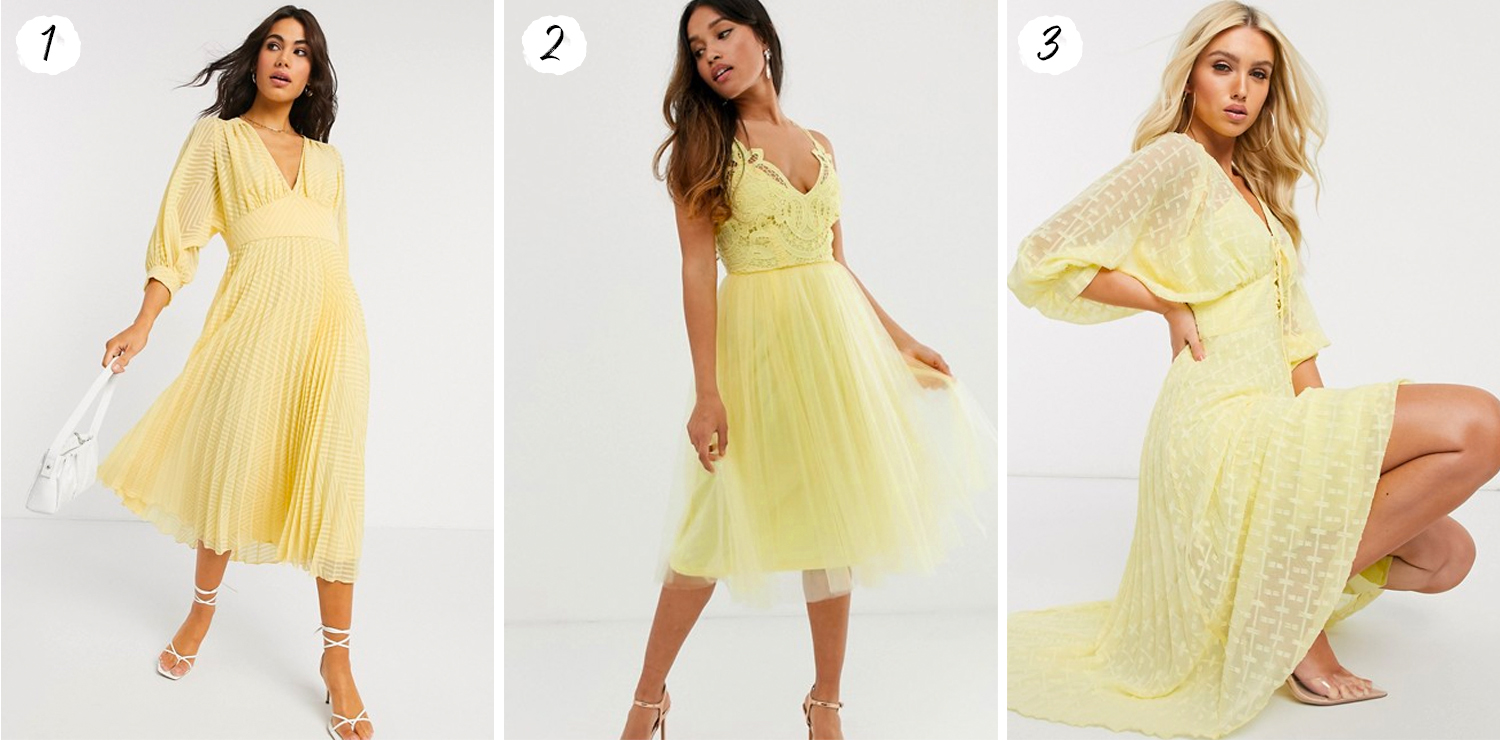 Pale Yellow Midi Dresses