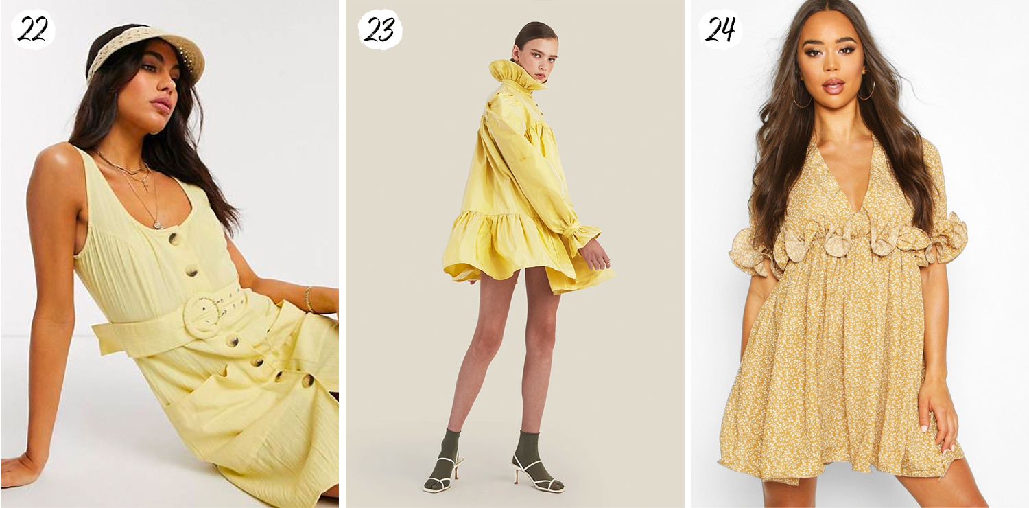 Mini yellow dresses for summer 2020