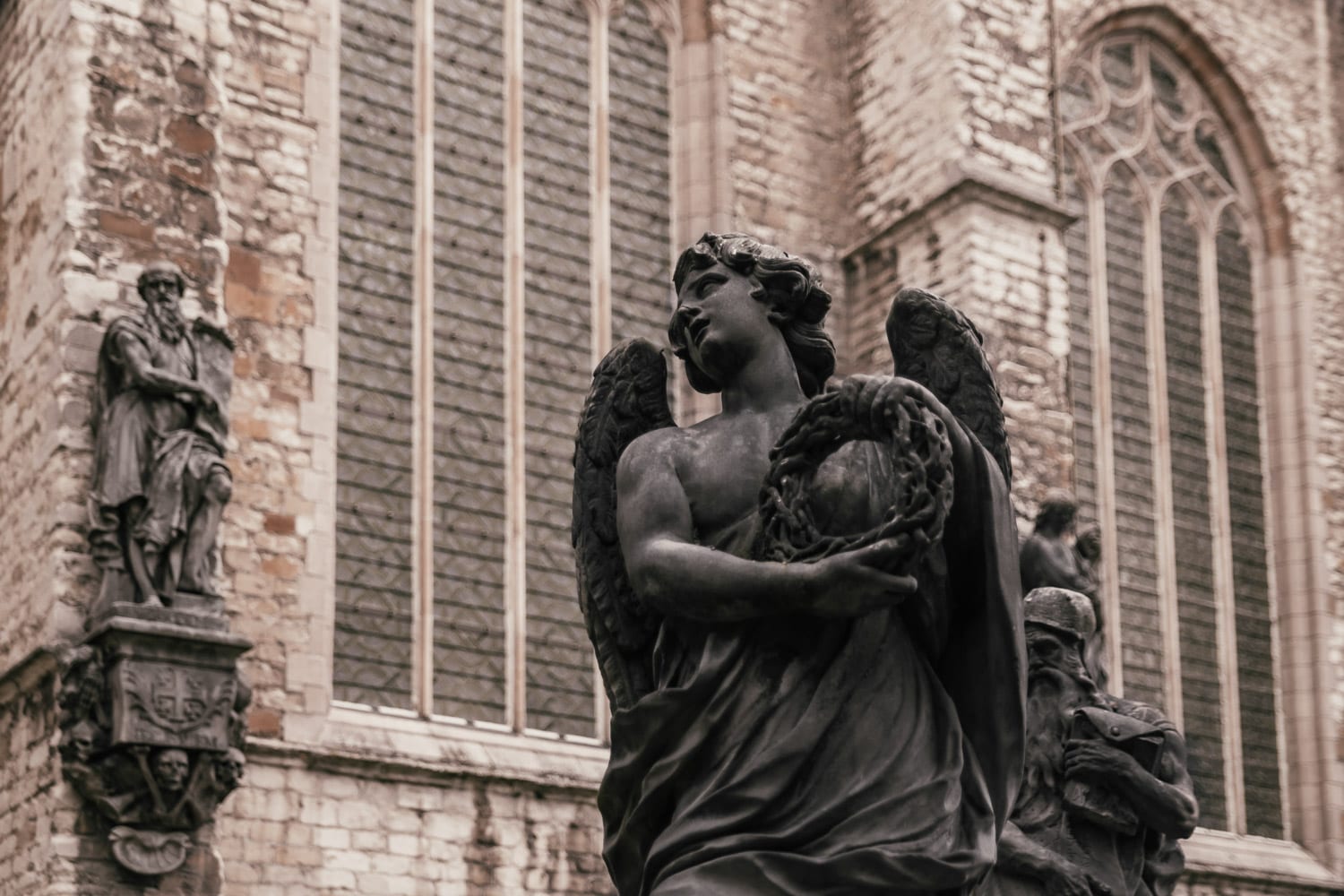 The Calvary - Angel Statues in St. Paul's Churchyard, Antwerp, Belgium