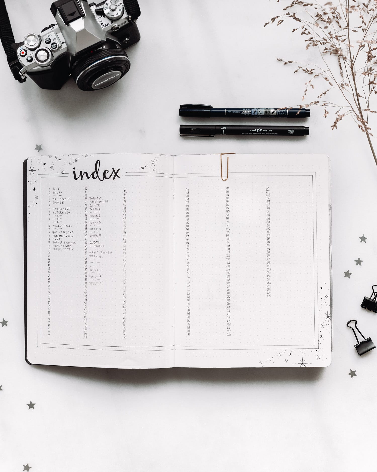 Bullet Journal Index Idea