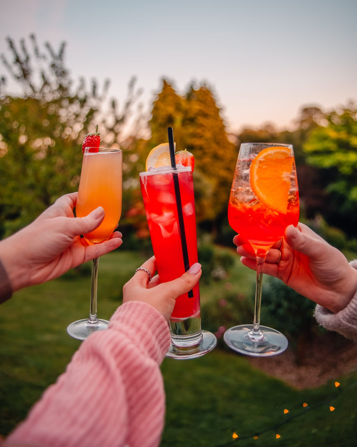 Colorful Drinks at The Alverton Hotel, Cornwall, England, UK