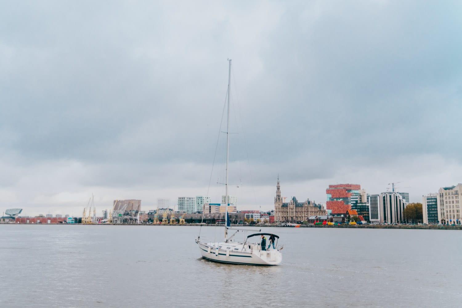 View of Antwerp from across the river Scheldt