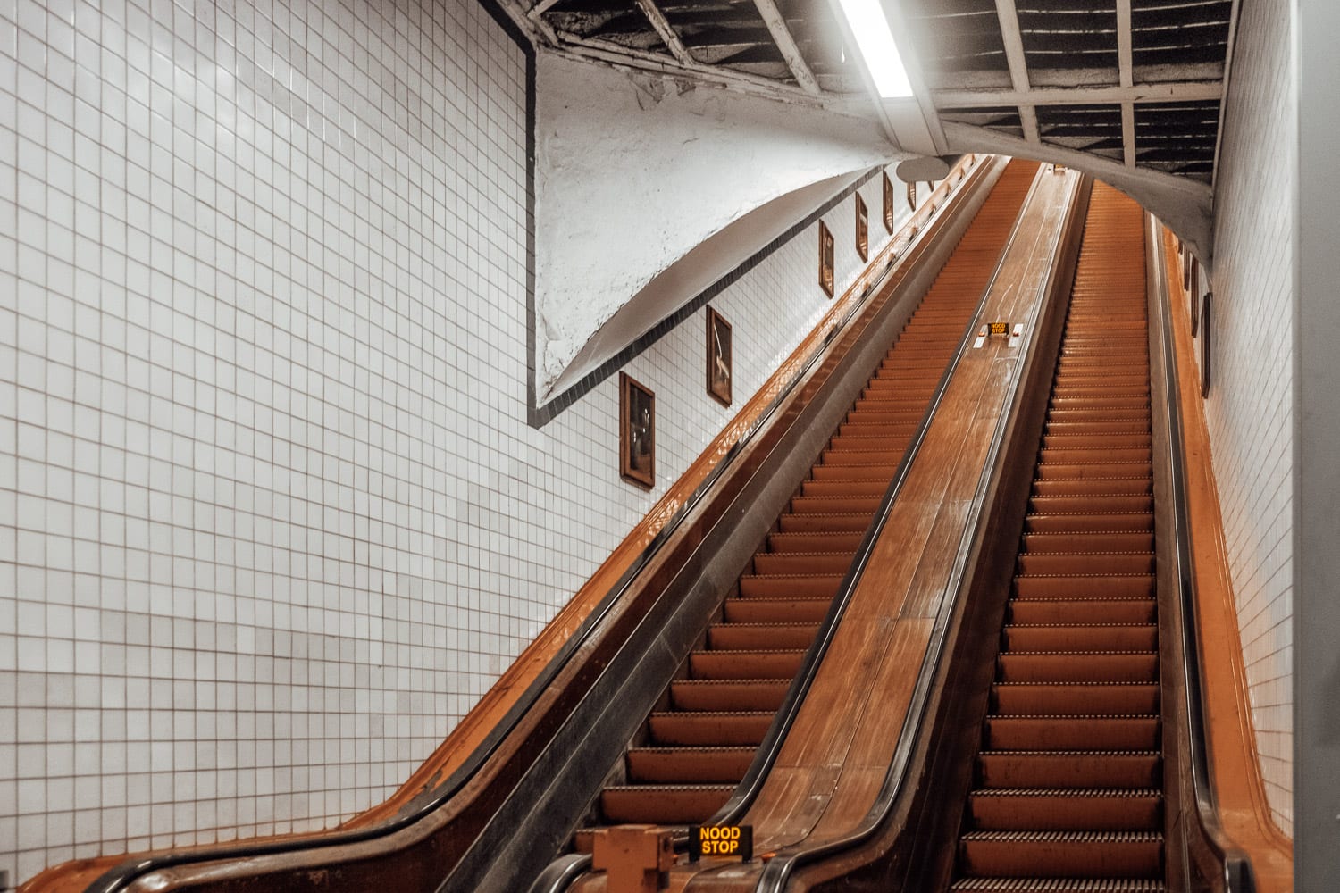 St. Anna's Pedestrian Tunnel - Wooden Escalator