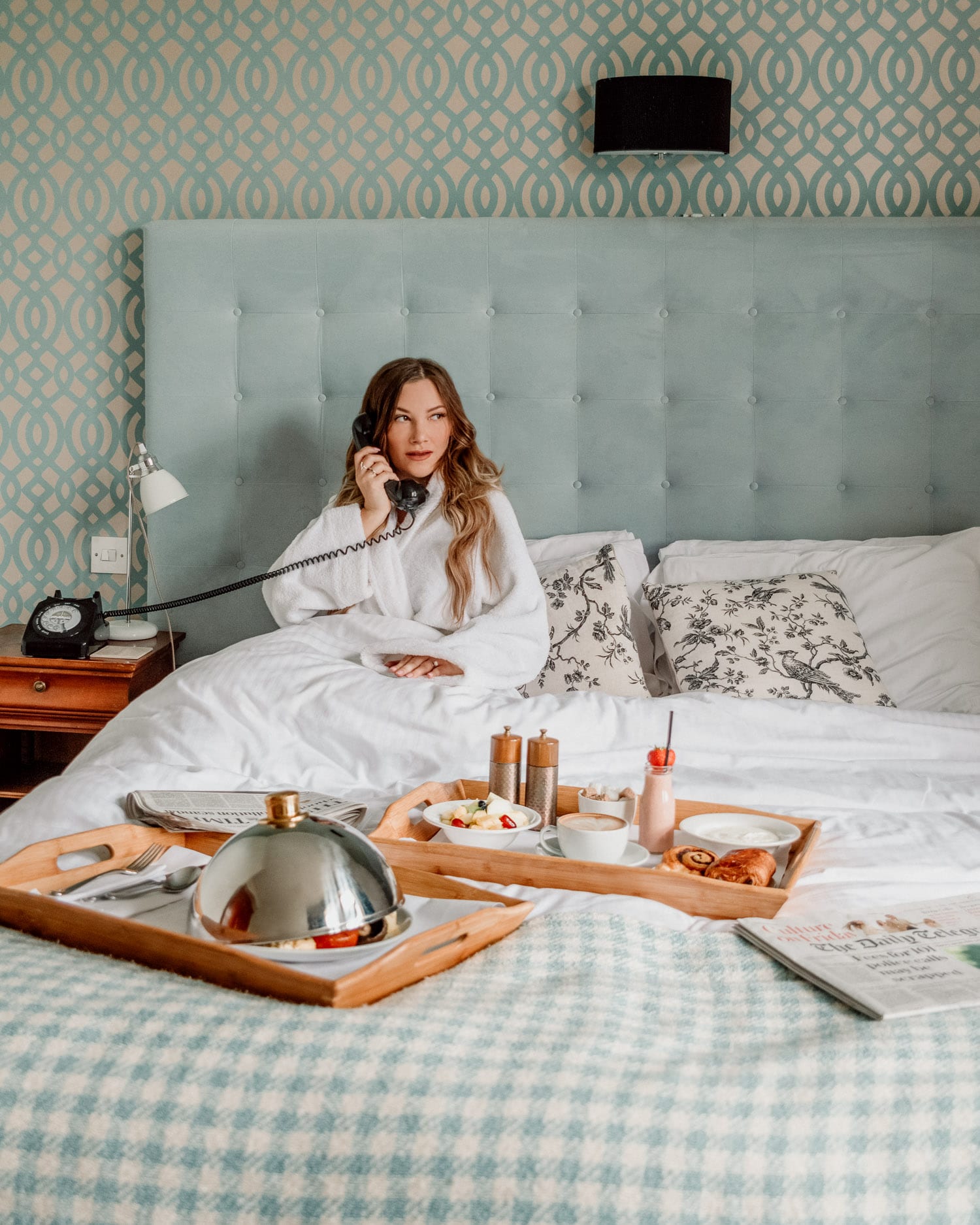 Breakfast in bed at The Alverton Hotel, Cornwall, Truro, UK