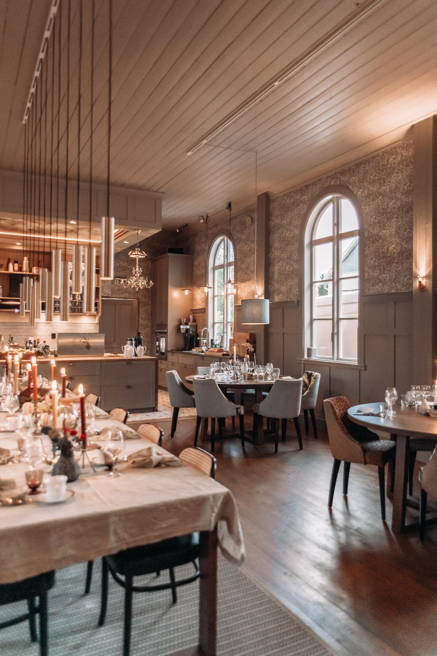 Elegant interior in Egastronomi – food studio and restaurant in Åbytorp, Sweden