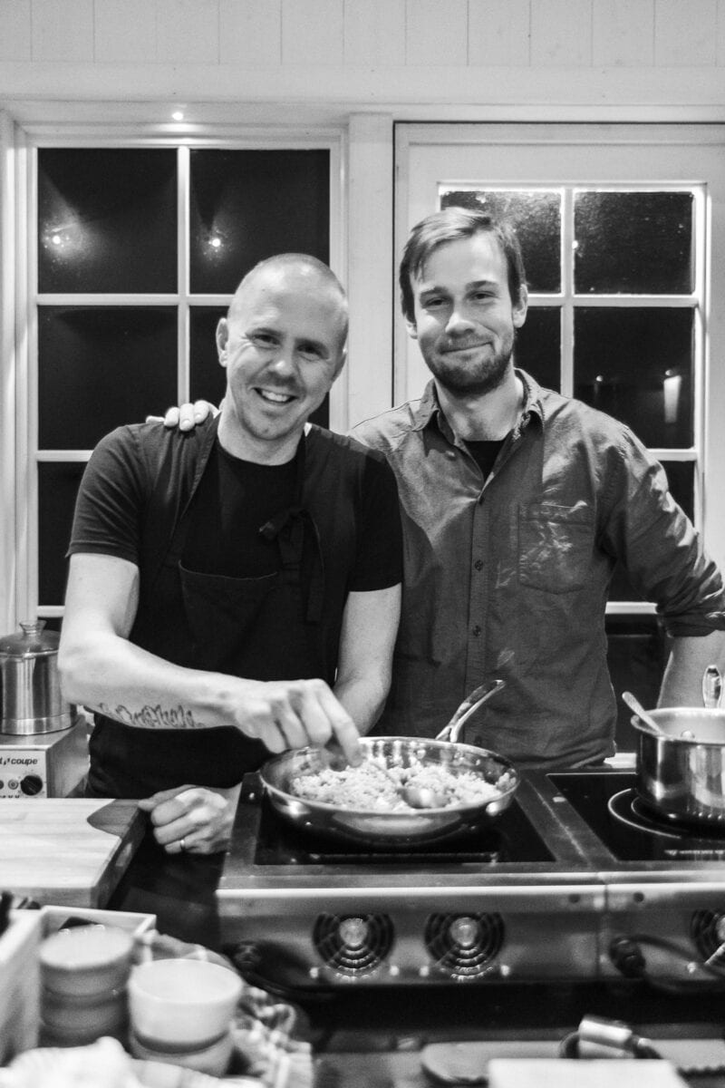 Chef-Anders and organic farmer-Adam at restaurant MULL.