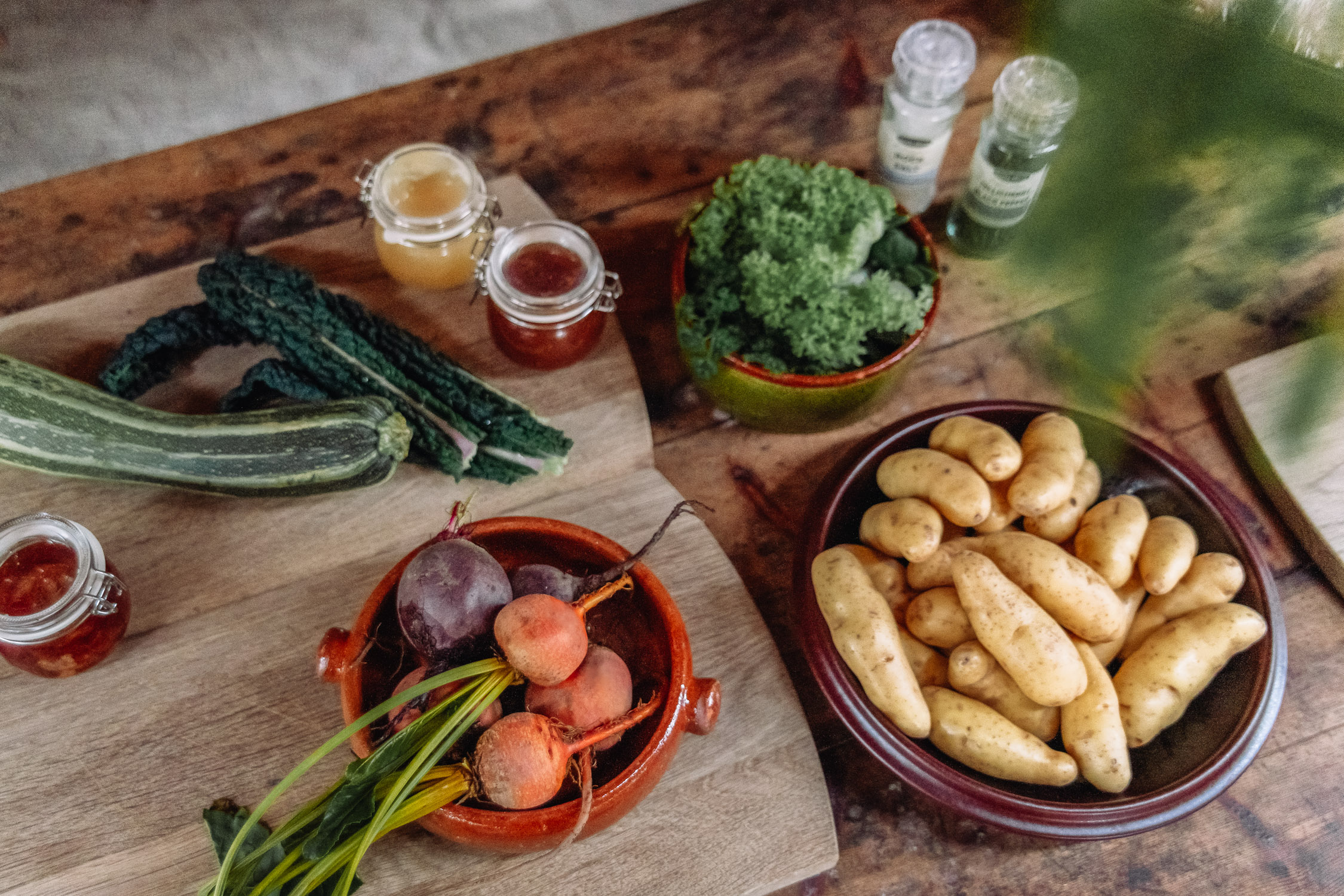 Local ingredients are prepared for lunch at Ströms Catering, Örebro