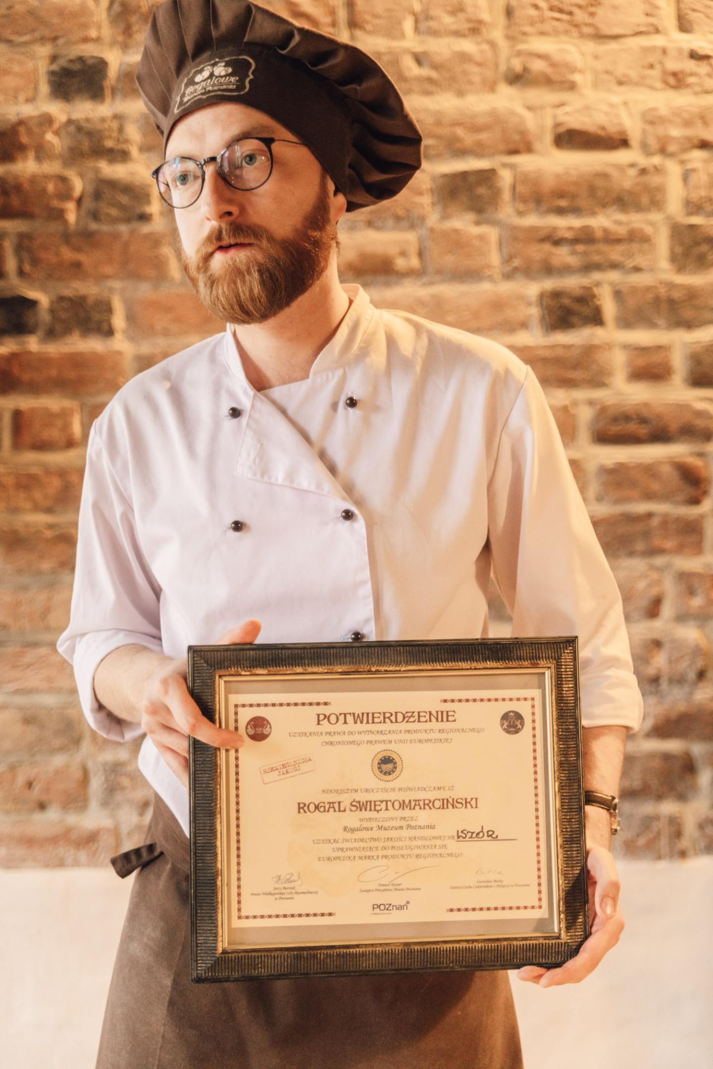 Seal for certified baker at The Croissant Museum.