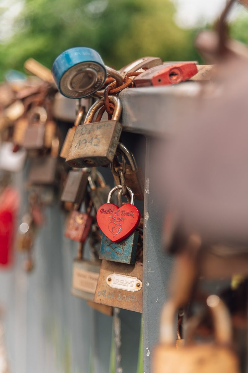 Love locks at the Jordan Bridge.