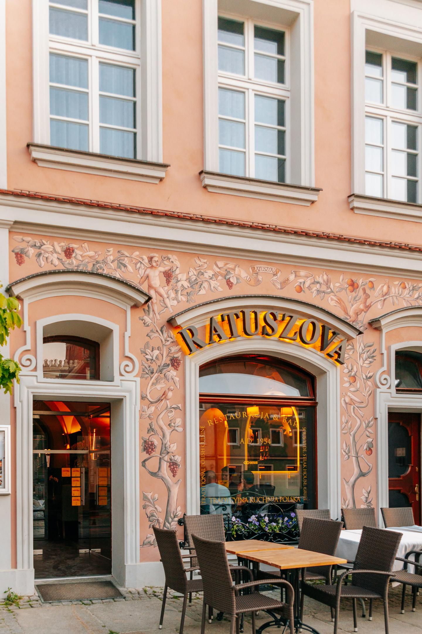 Pretty Ratuszova Restaurant in Stary Rynek, Poznań.