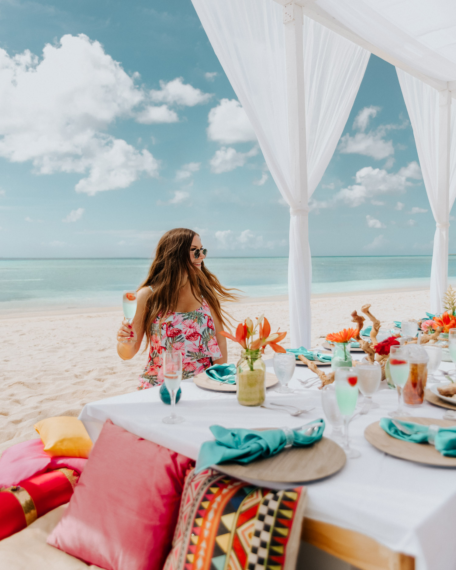 Lunch på stranden, Aruba, Västindien