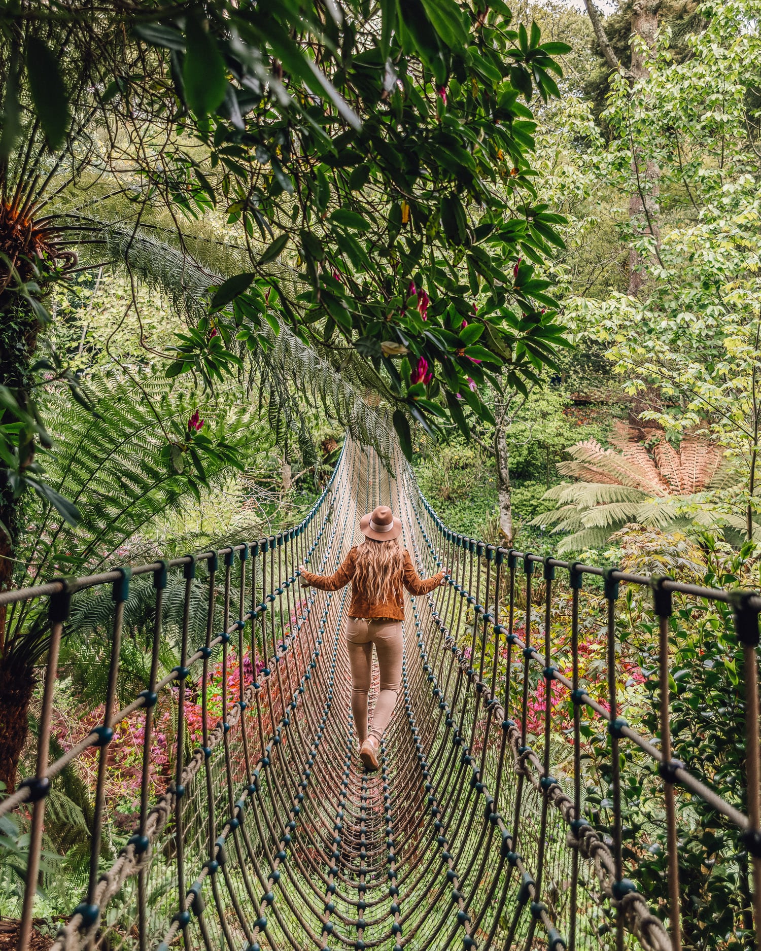 Burma Rope Bridge in The Lost Gardens of Heligan | Most Instagrammable Places in Cornwall, UK