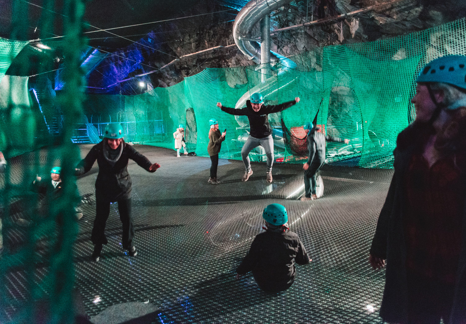 Bounce Below - Jumping on Underground Trampolines in a Welsh Slate Mine