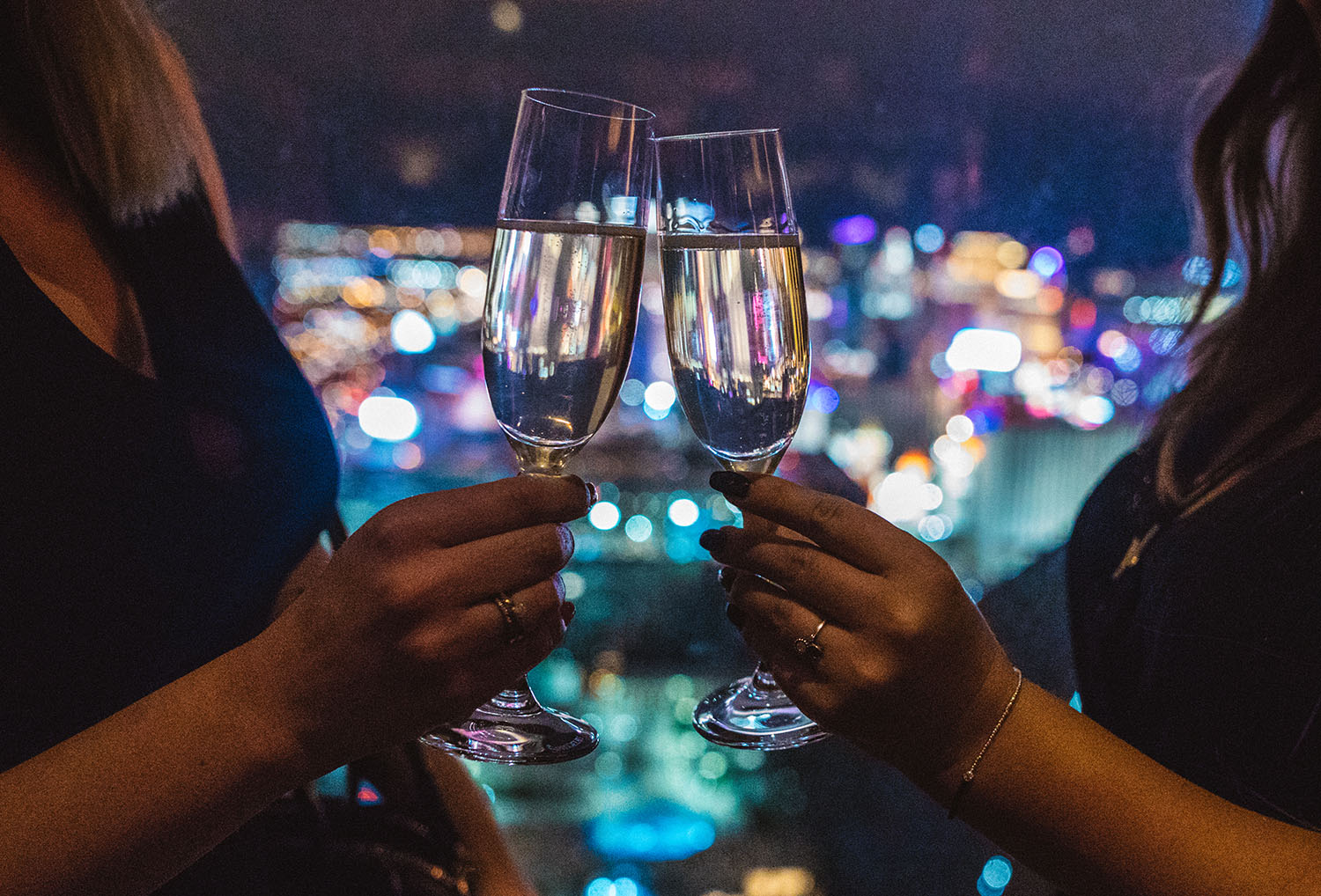 Champagne toast at Delano Skyfall Lounge in Las Vegas