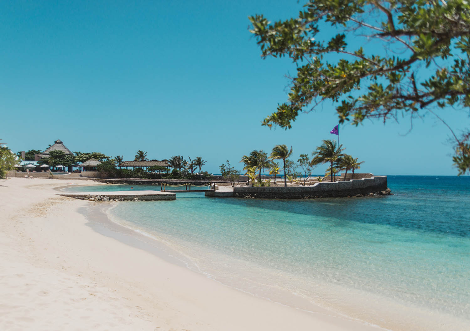 White beach at Golden Eye Resort