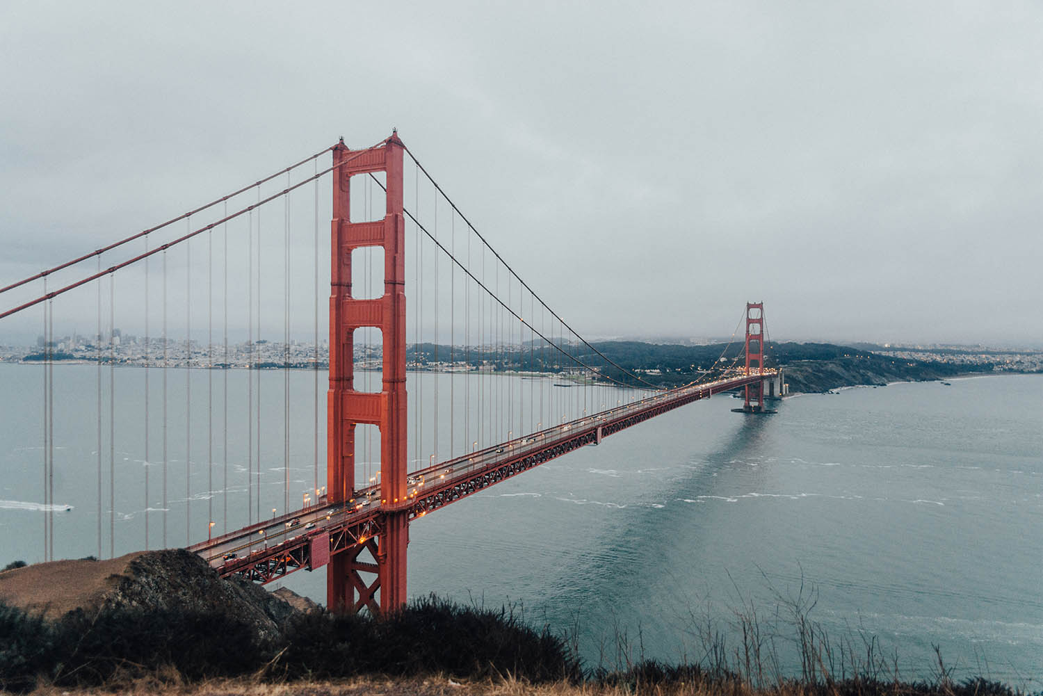 Golden Gate Bridge i San Francisco - Foto från utsiktsplatsen Battery Spencer