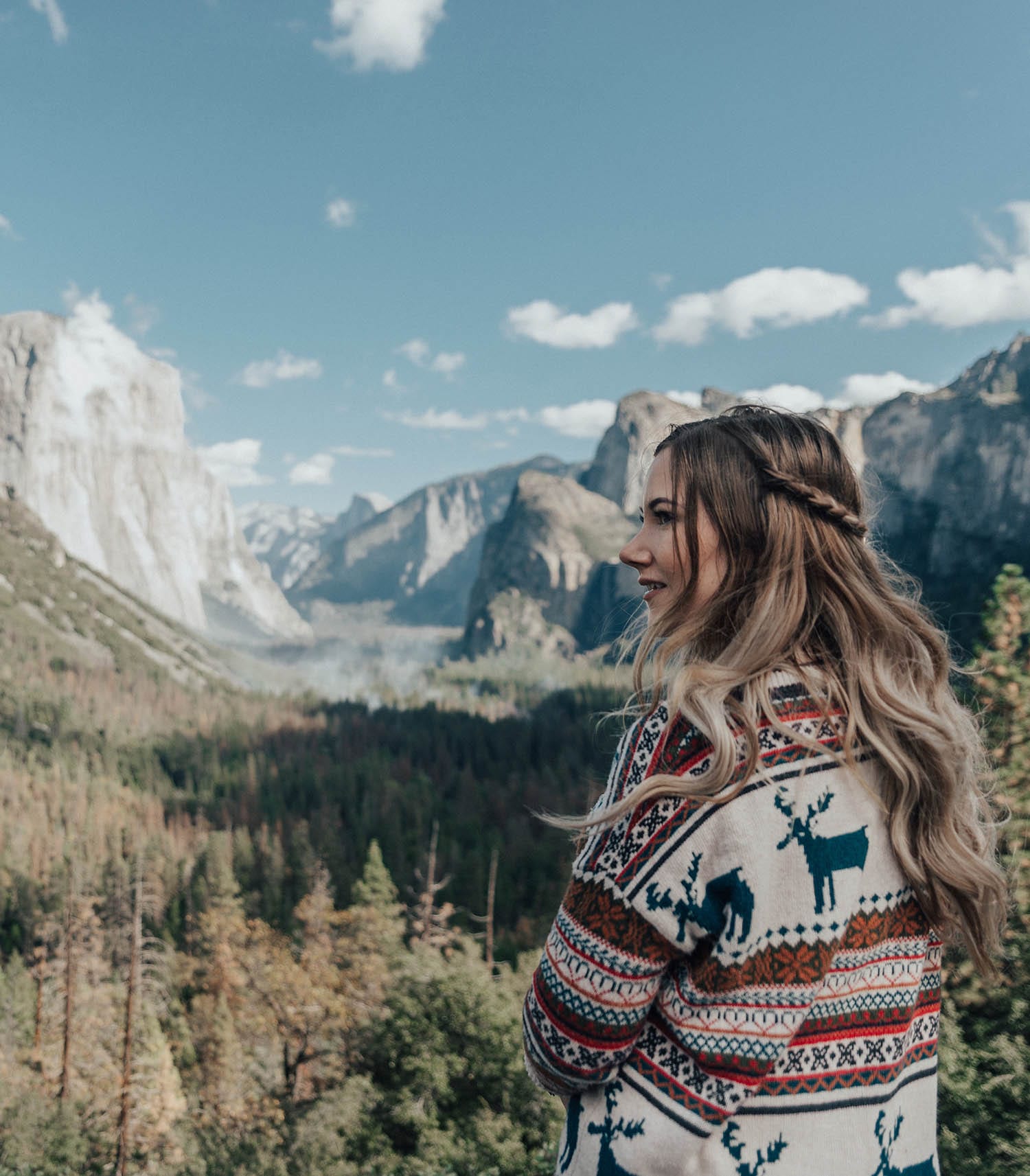 ADARAS Quick and Easy Hairstyles: Half Braided updo in Yosemite National Park